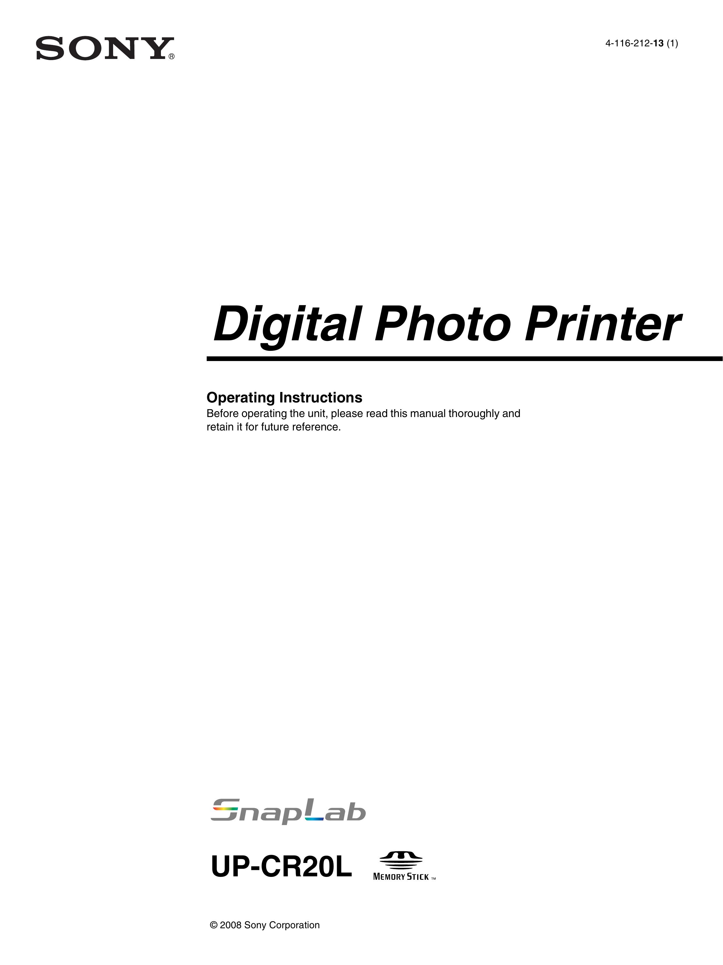 Sony UP-CR20L Photo Printer User Manual