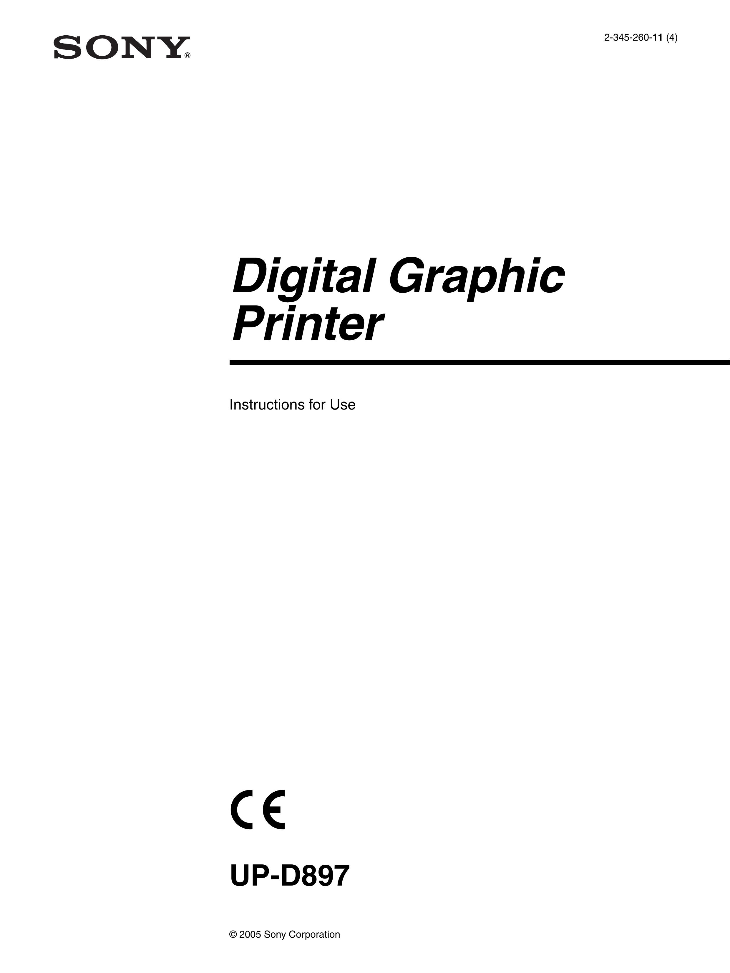 Sony UP-D897 Photo Printer User Manual