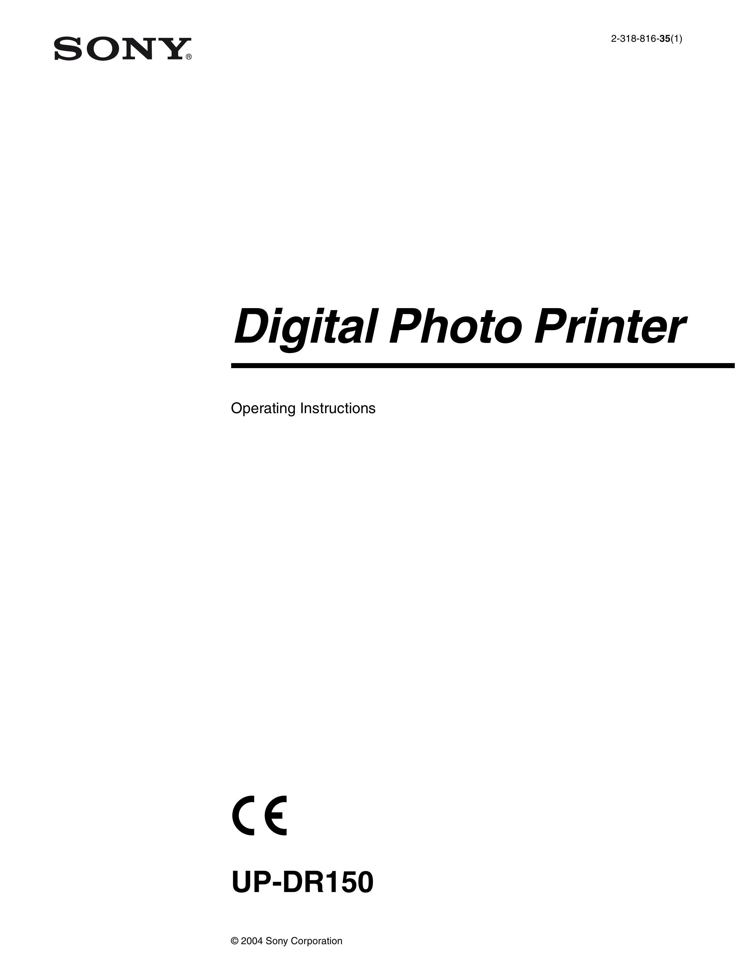 Sony UP-DR150 Photo Printer User Manual