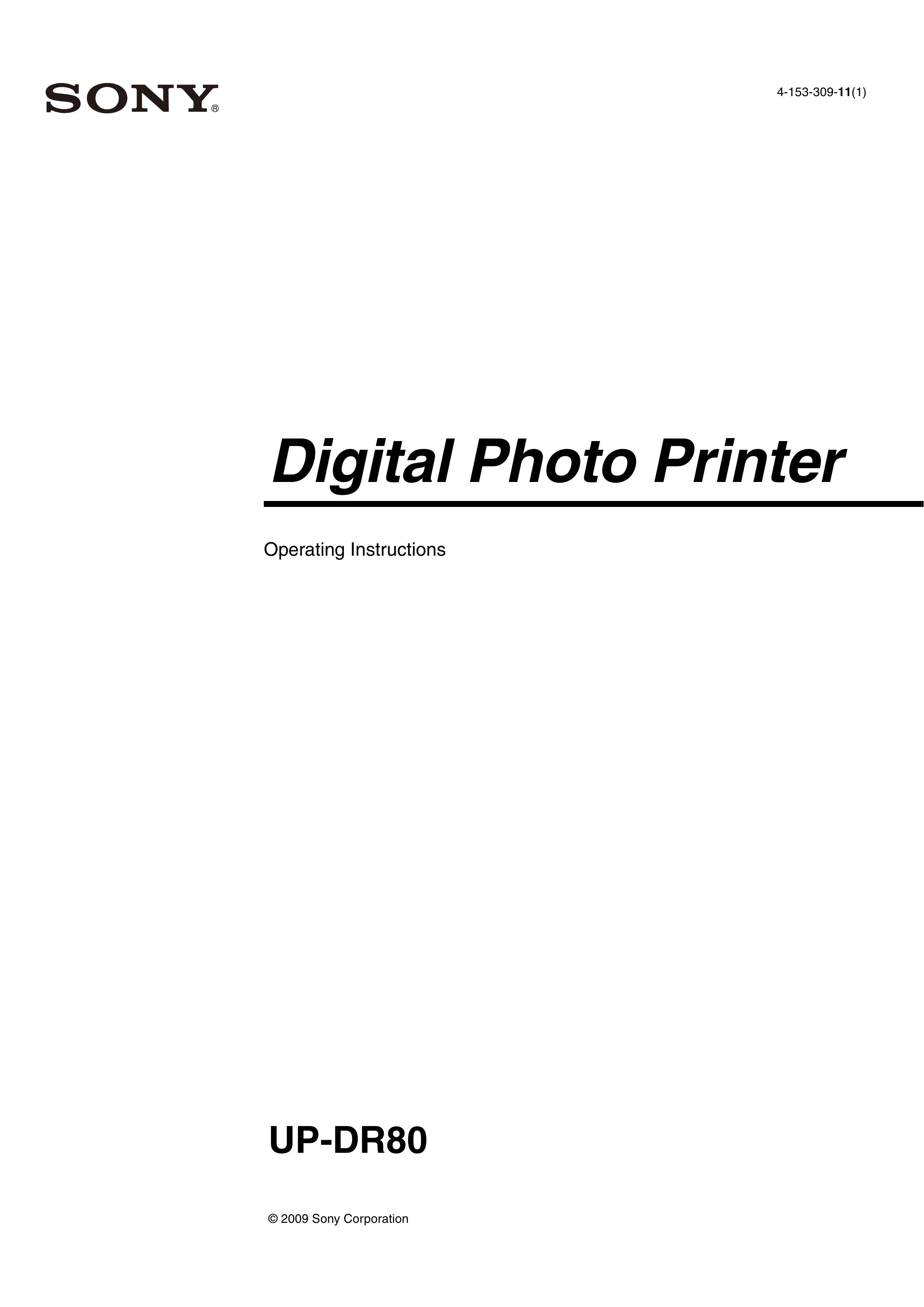 Sony UP-DR80 Photo Printer User Manual
