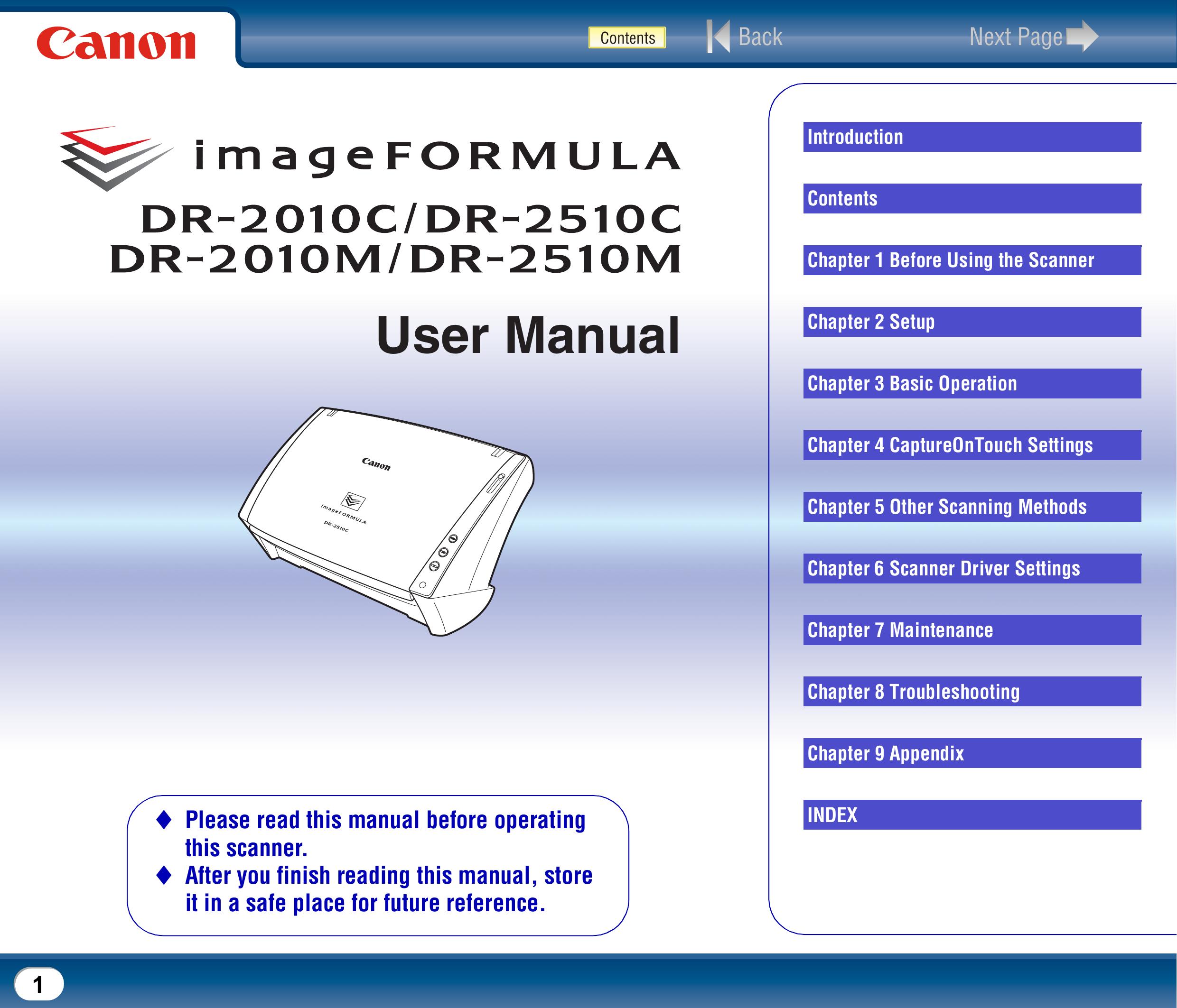 Canon DR-2010M Photo Scanner User Manual
