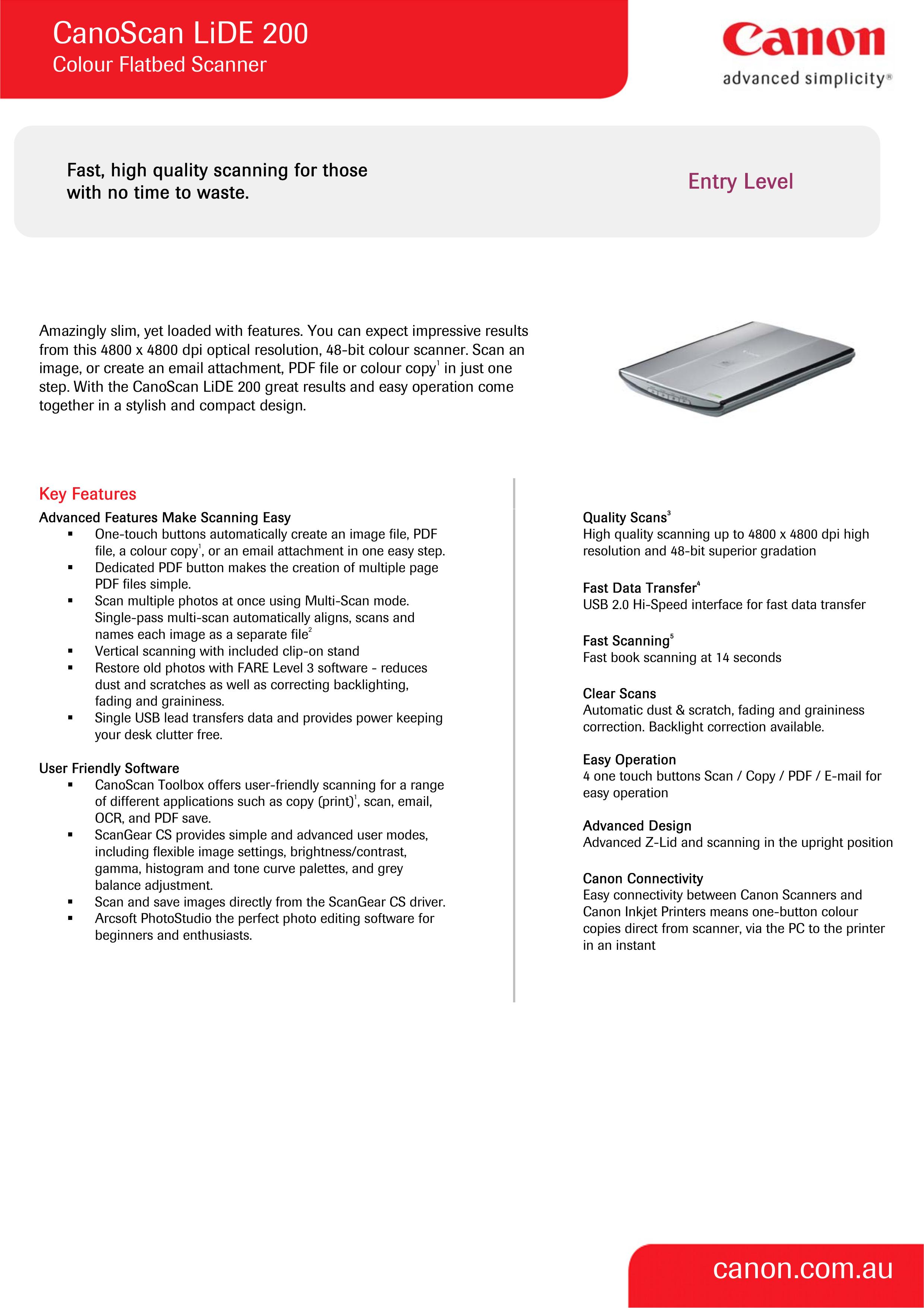 Canon LIDE 200 Photo Scanner User Manual