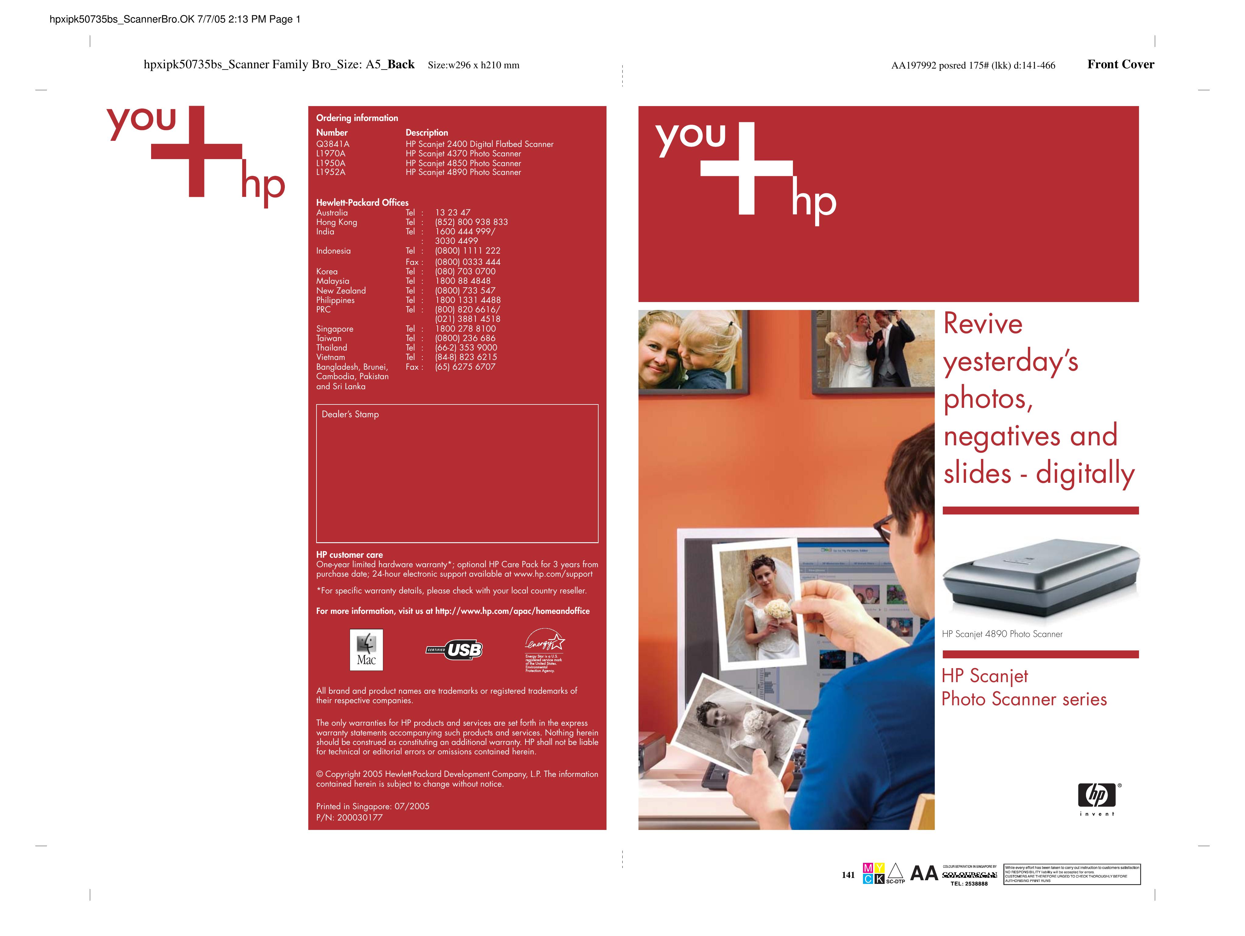 HP (Hewlett-Packard) L1952A Photo Scanner User Manual