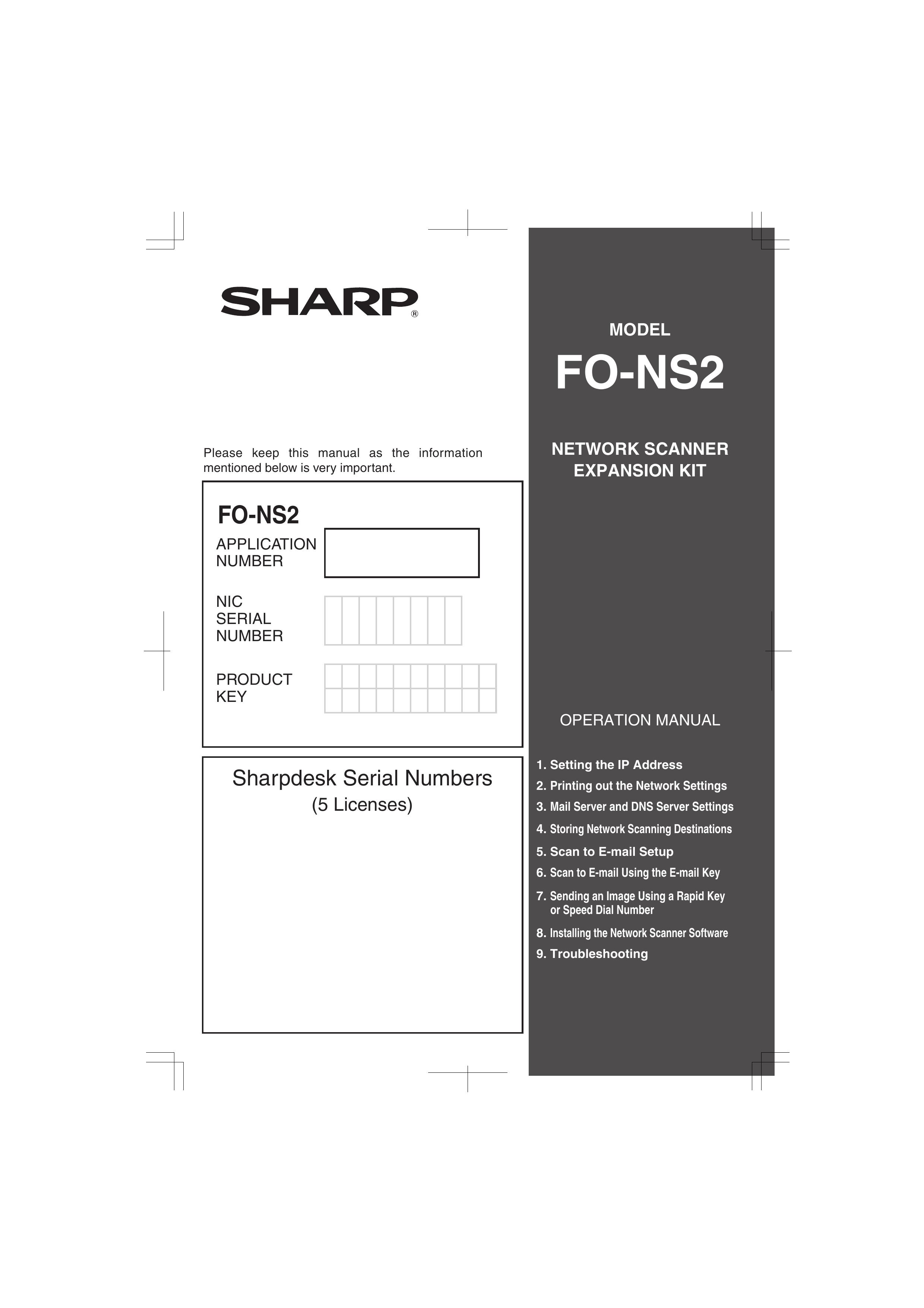 Sharp FONS2 Photo Scanner User Manual