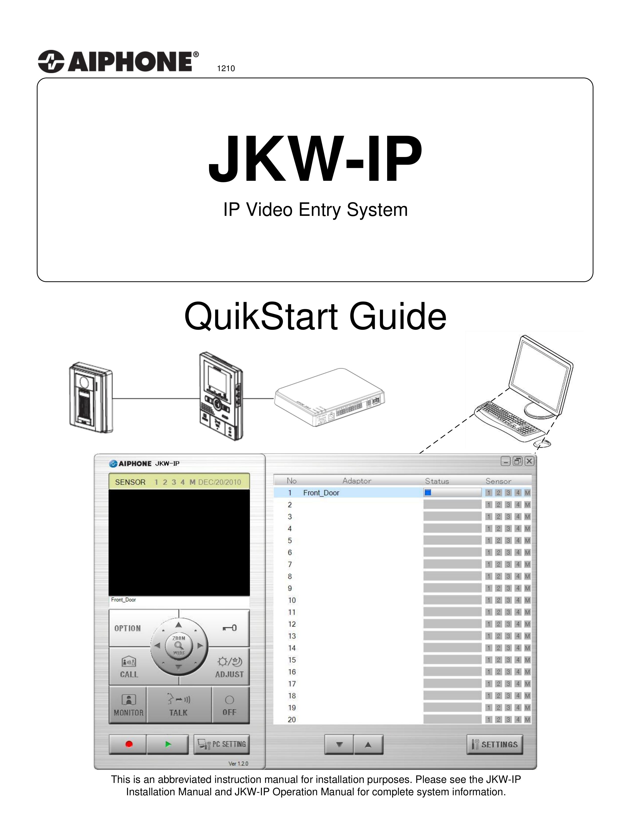 Aiphone JKW-IP Security Camera User Manual