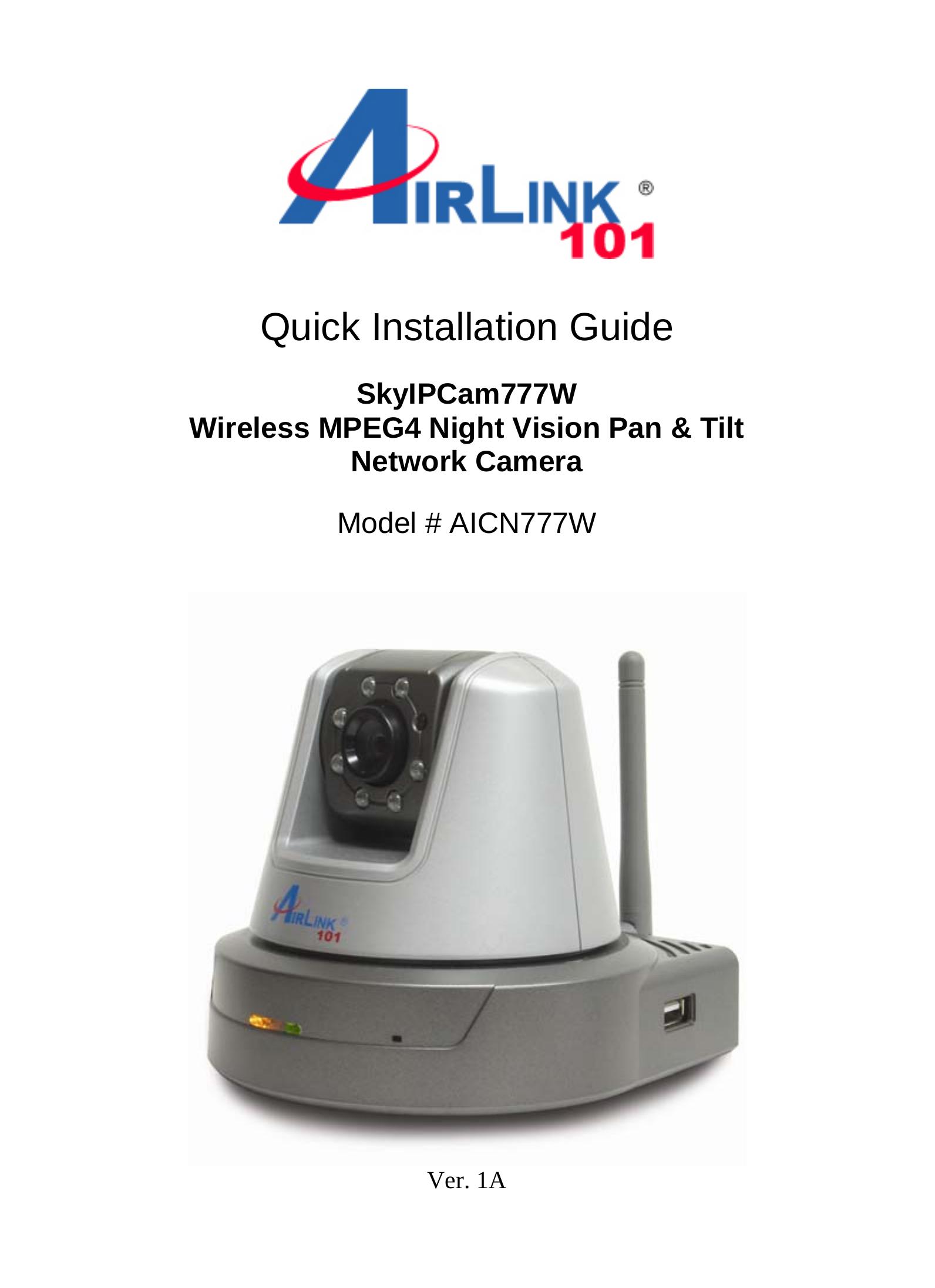 Airlink101 AICN777W Security Camera User Manual