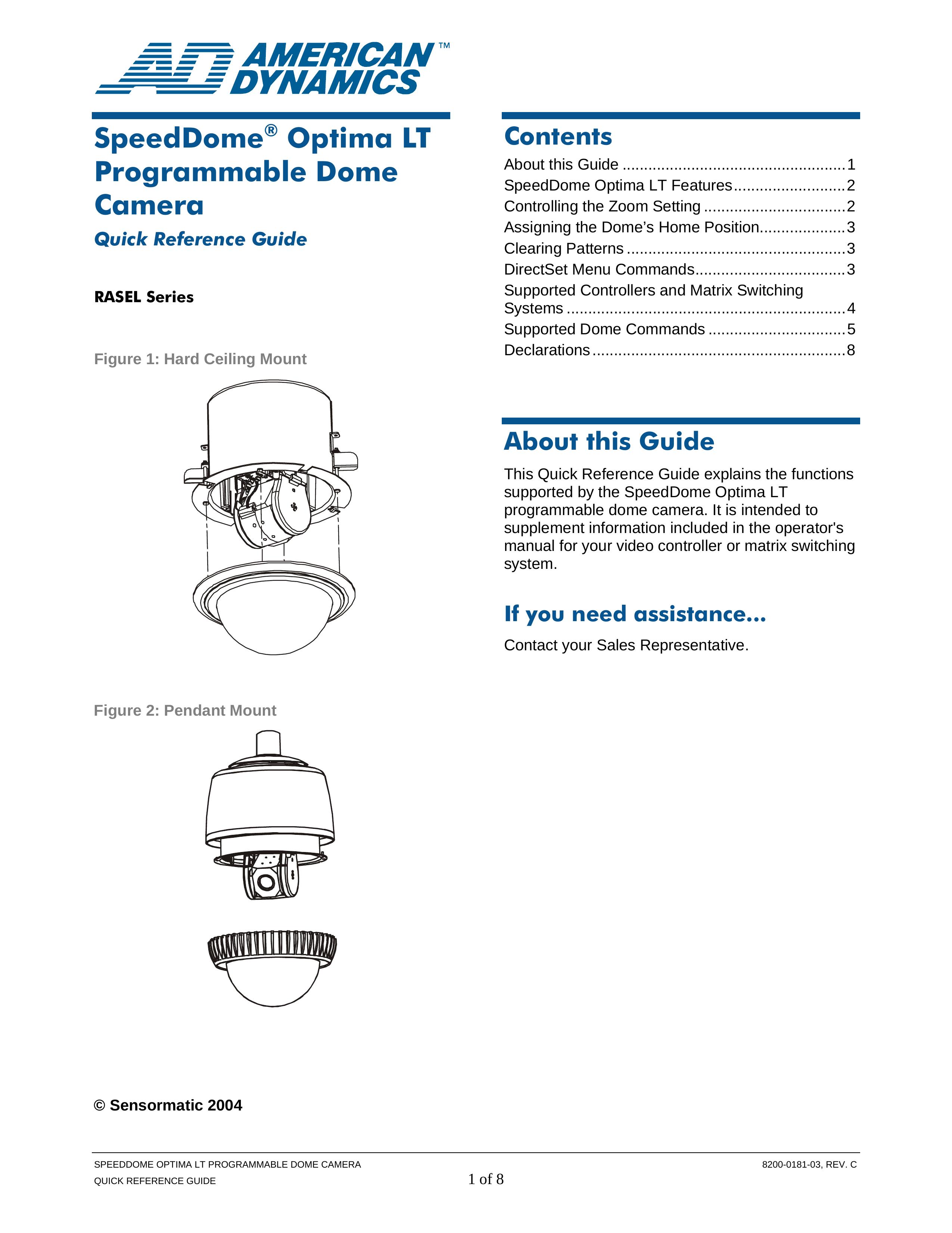 American Dynamics 8200-0181-03 Security Camera User Manual
