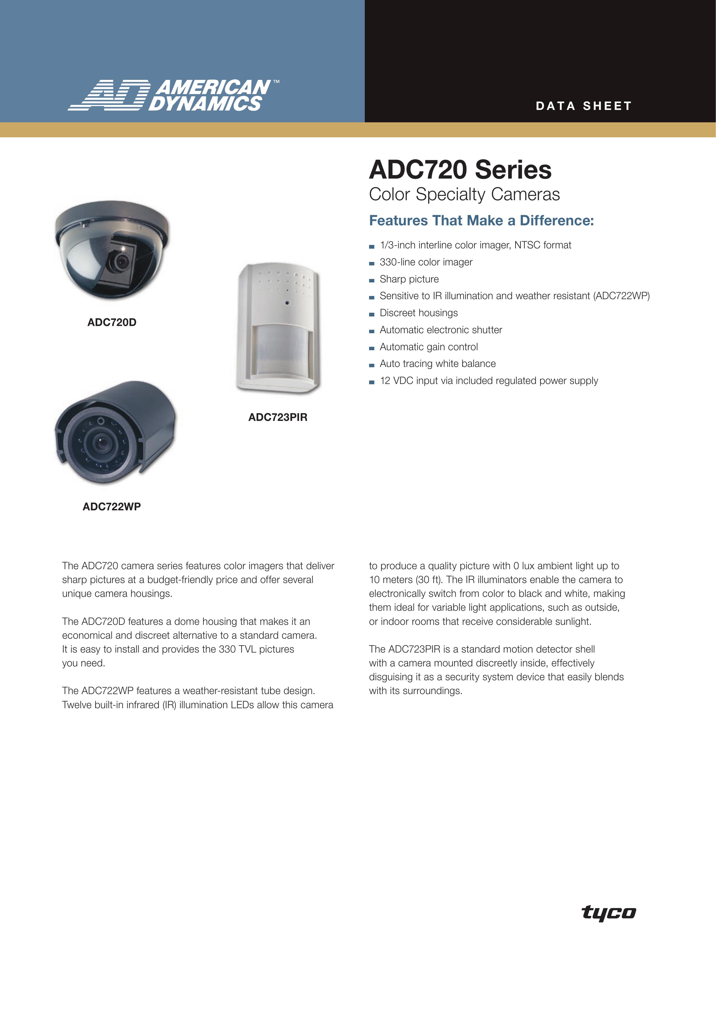 American Dynamics ADC723PIR Security Camera User Manual
