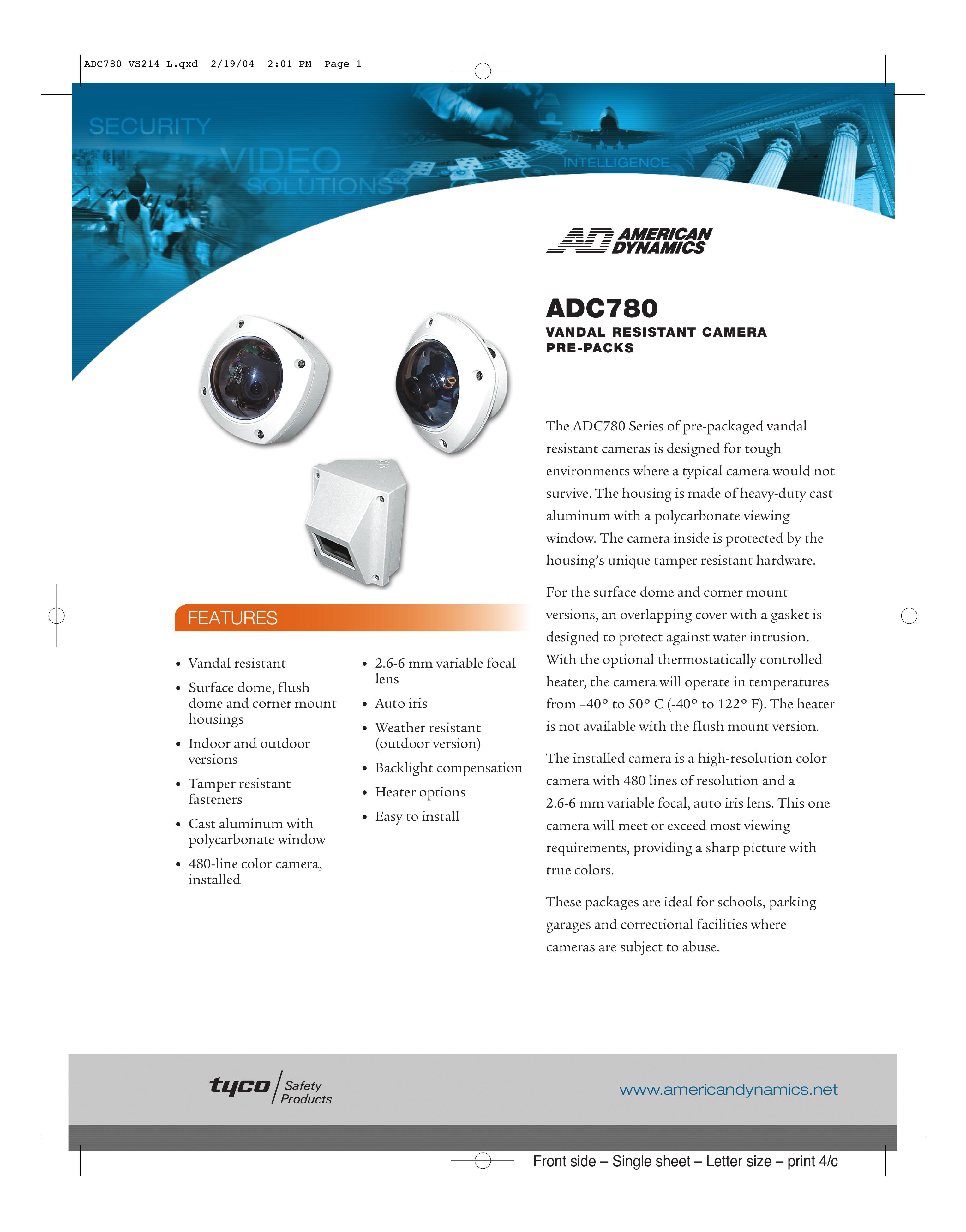 American Dynamics ADC780 Security Camera User Manual