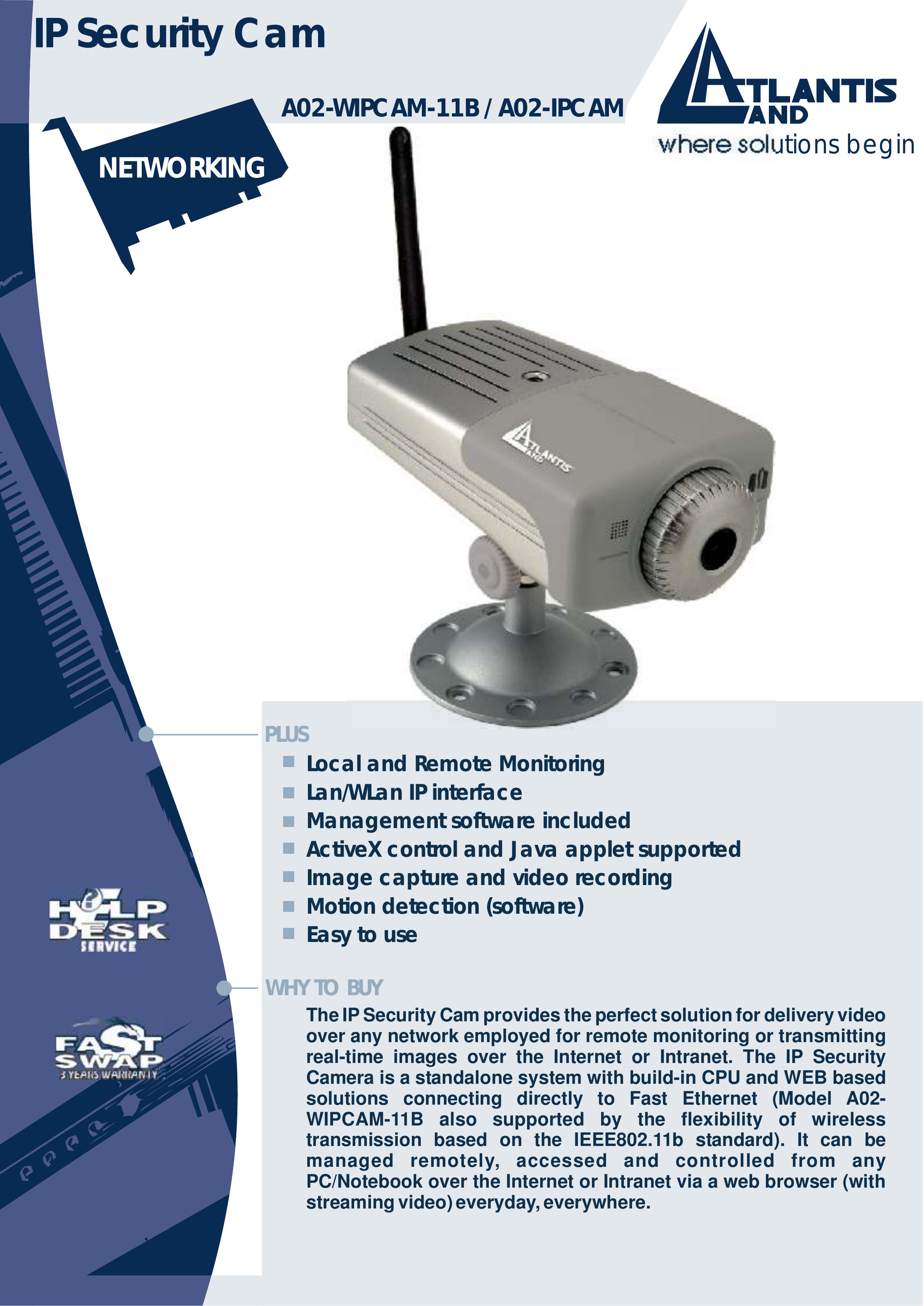 Atlantis Land A02-WIPCAM-11B Security Camera User Manual