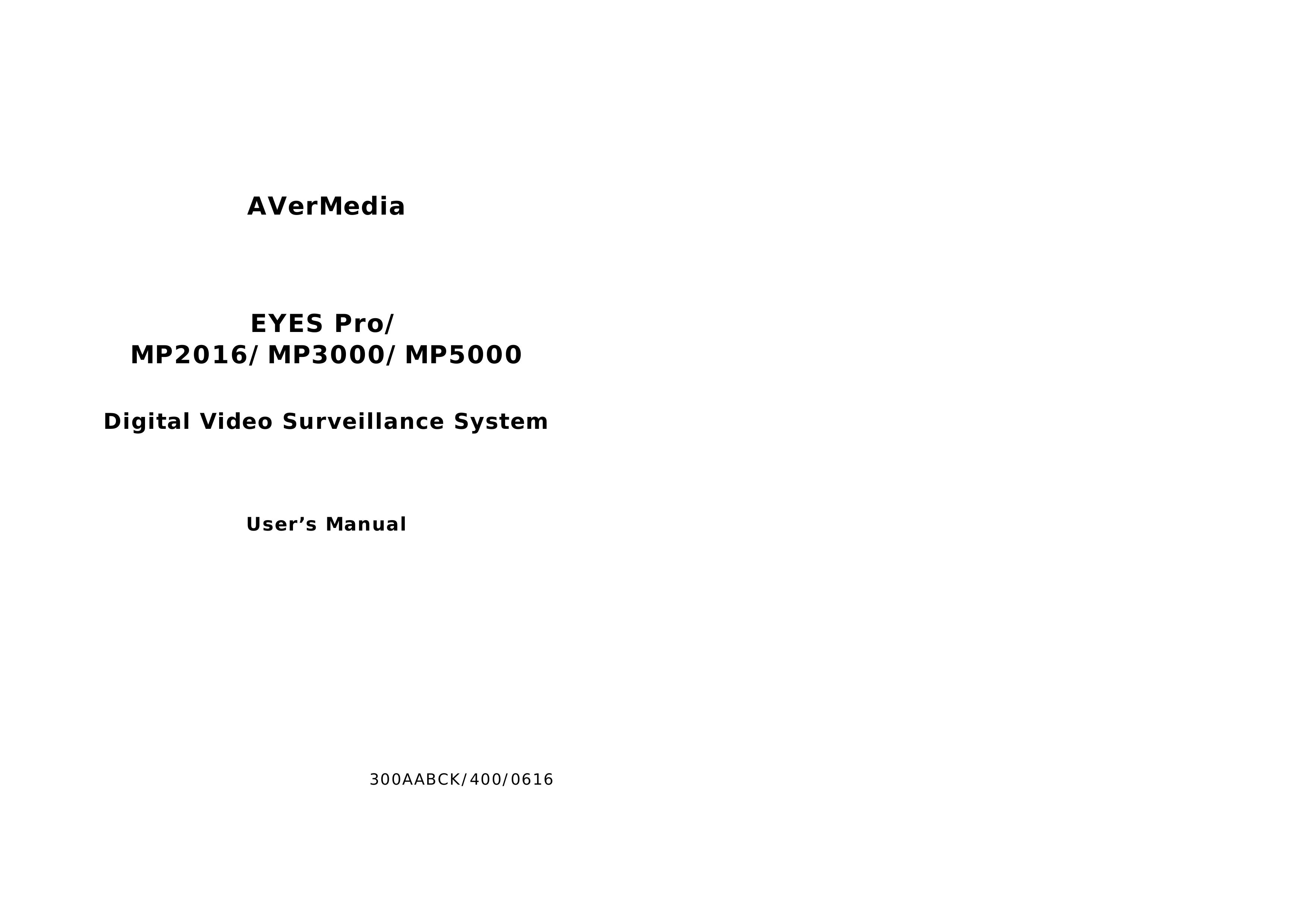AVerMedia Technologies MP2016 Security Camera User Manual