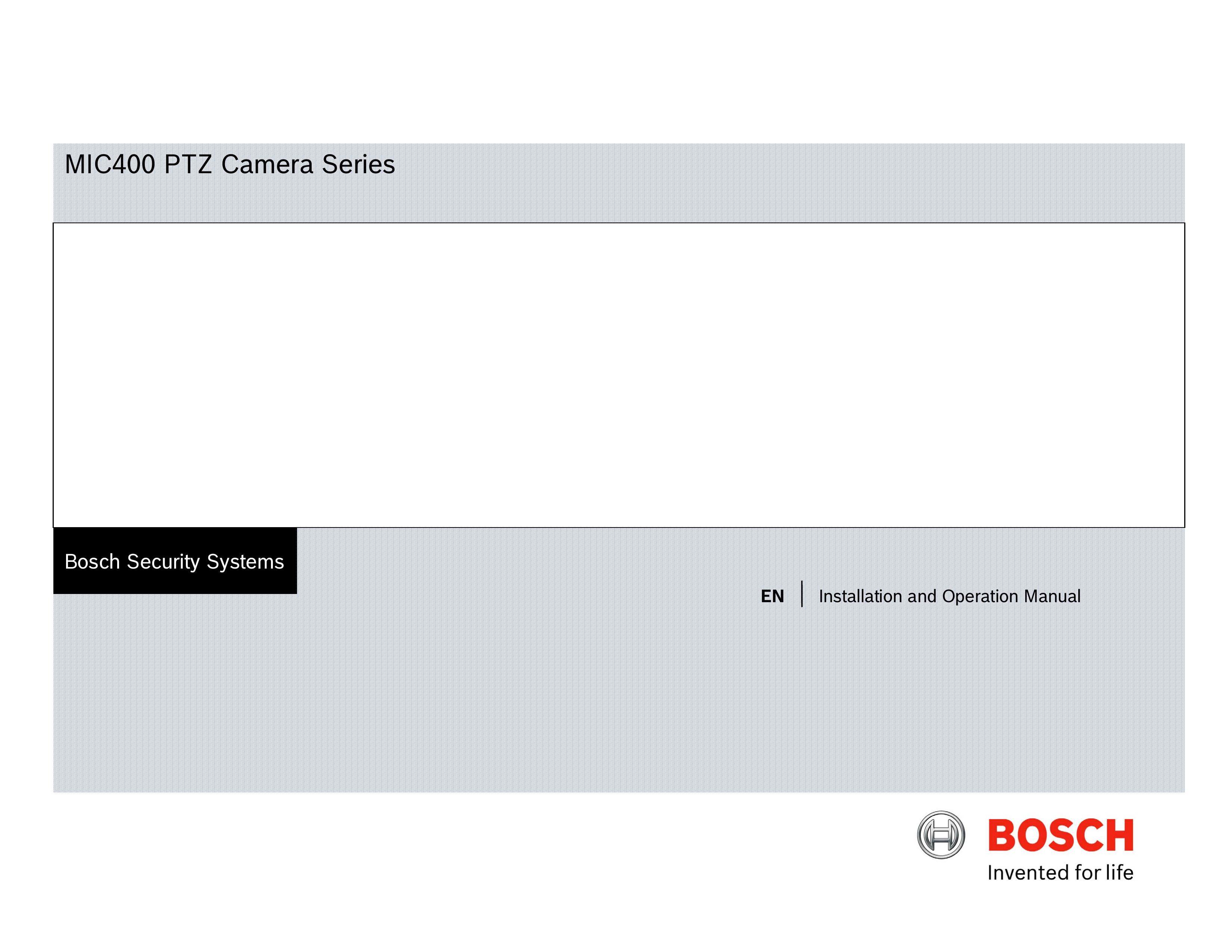 Bosch Appliances MIC400AL Security Camera User Manual