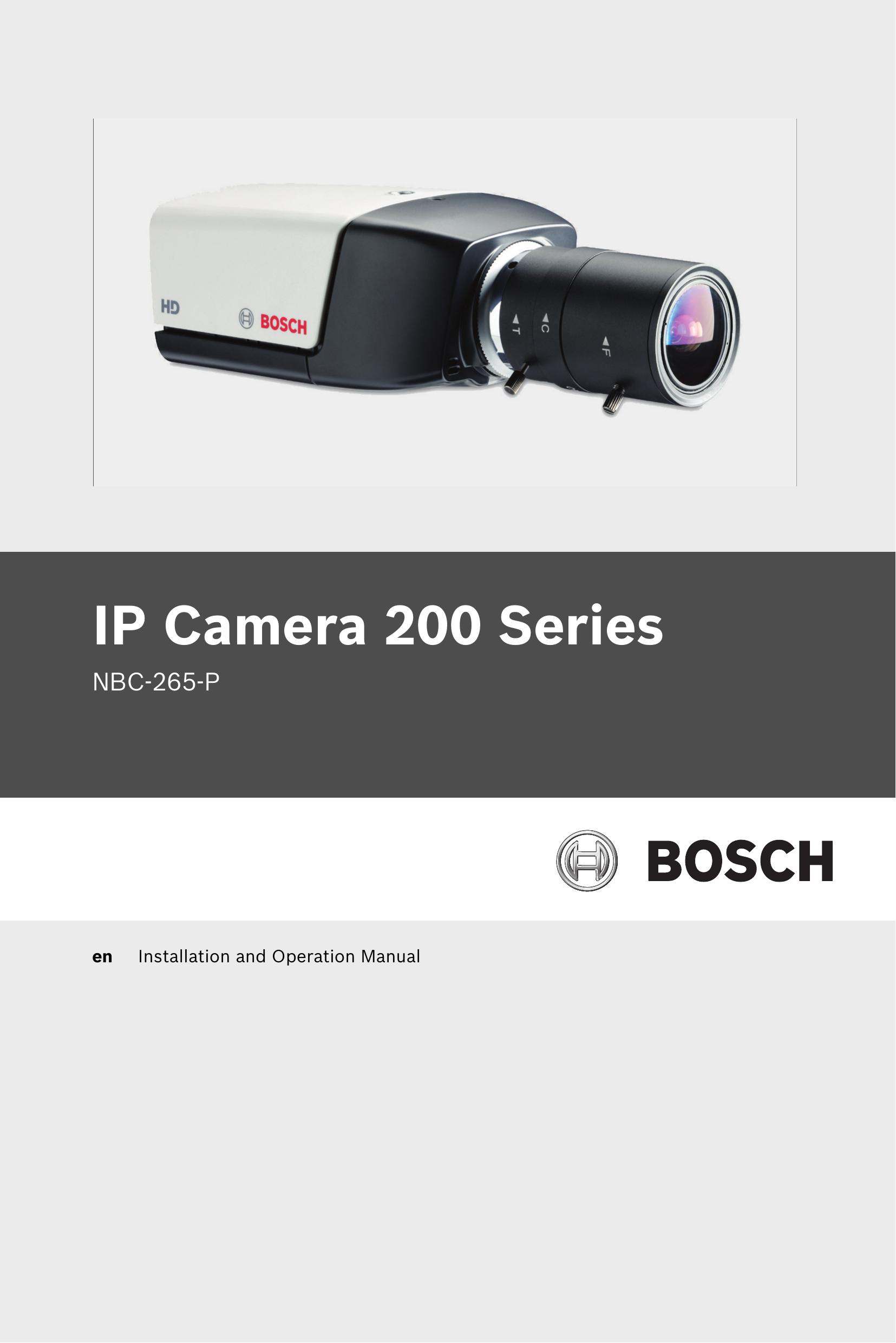 Bosch Appliances NBC-265-P Security Camera User Manual