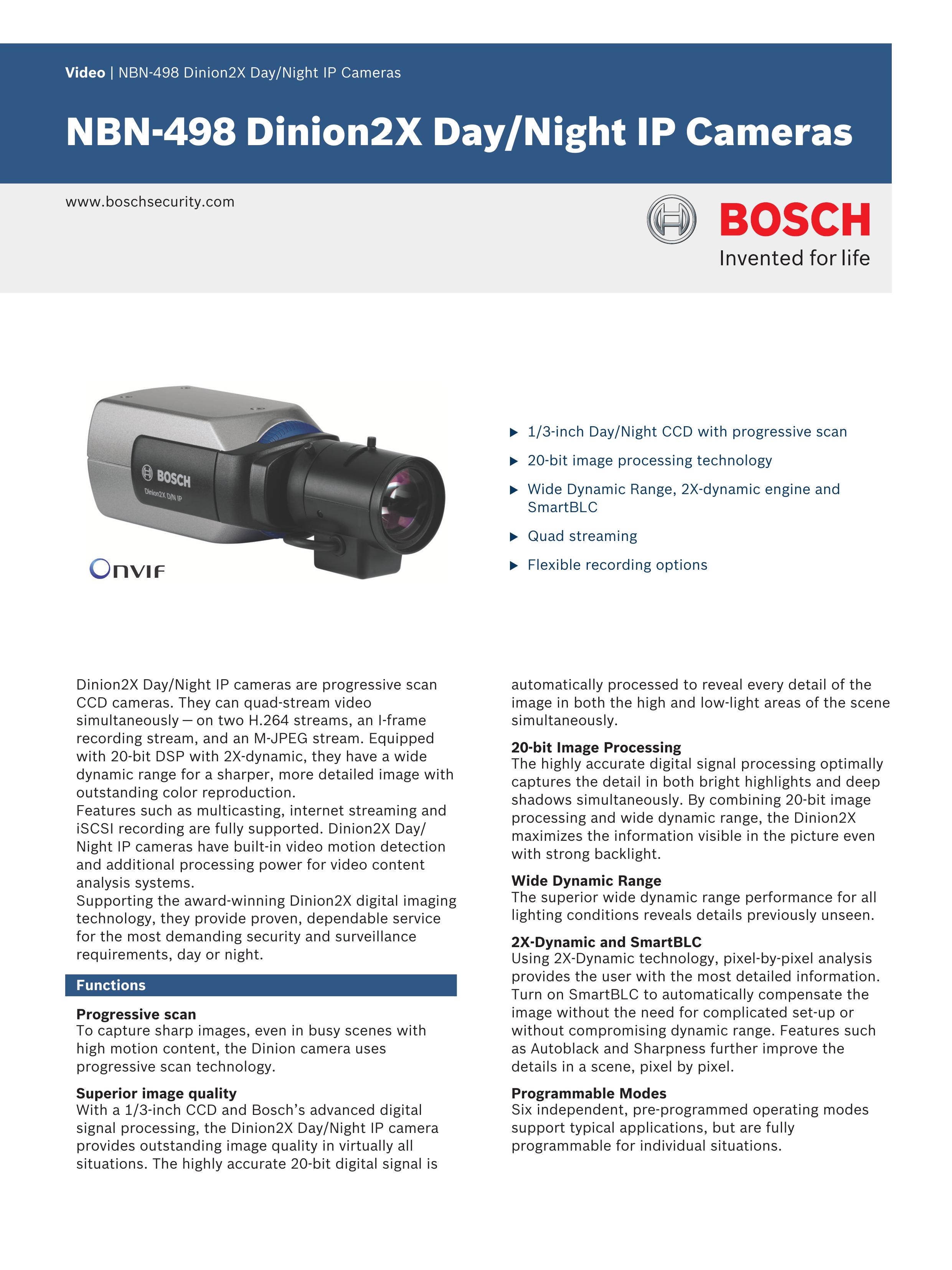 Bosch Appliances NBN-498 Security Camera User Manual