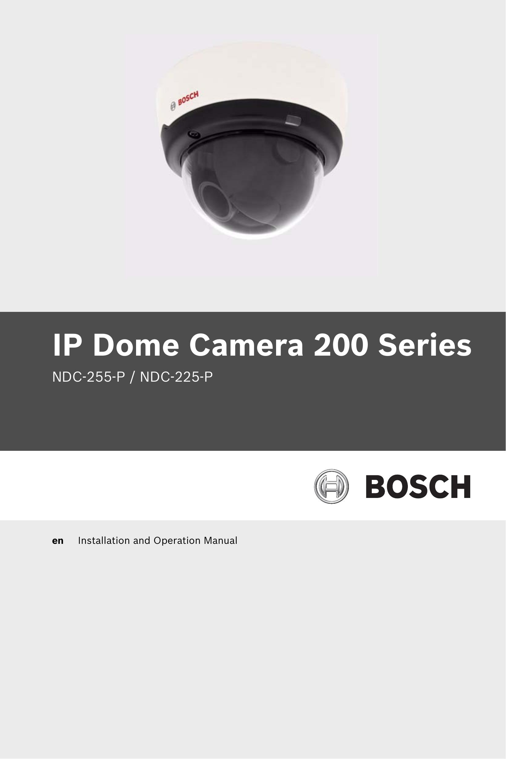 Bosch Appliances NDC-225-P Security Camera User Manual