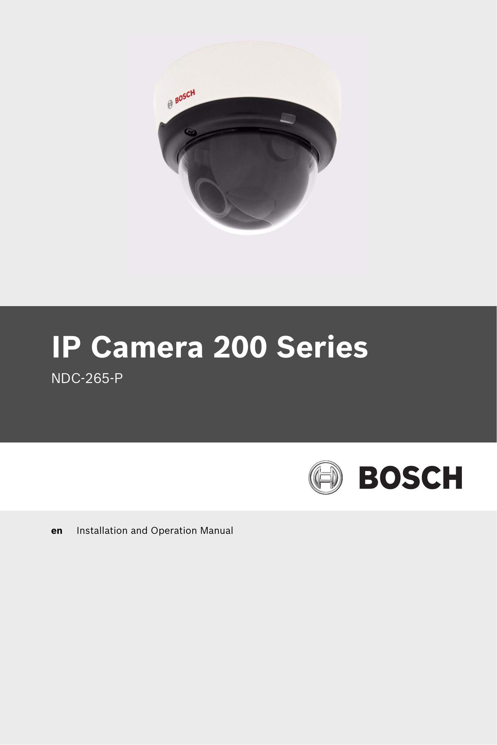 Bosch Appliances NDC-265-P Security Camera User Manual