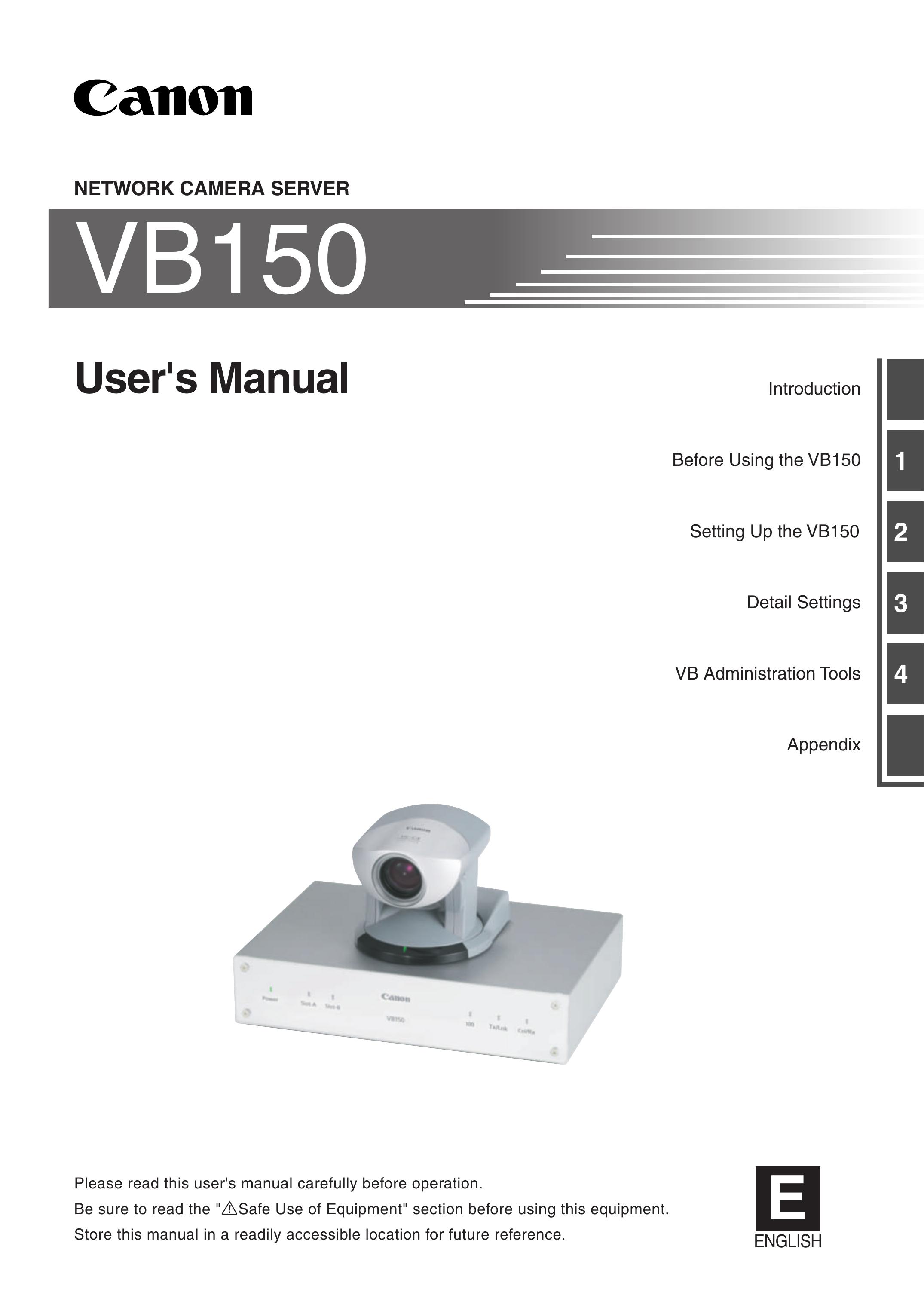Canon VB150 Security Camera User Manual