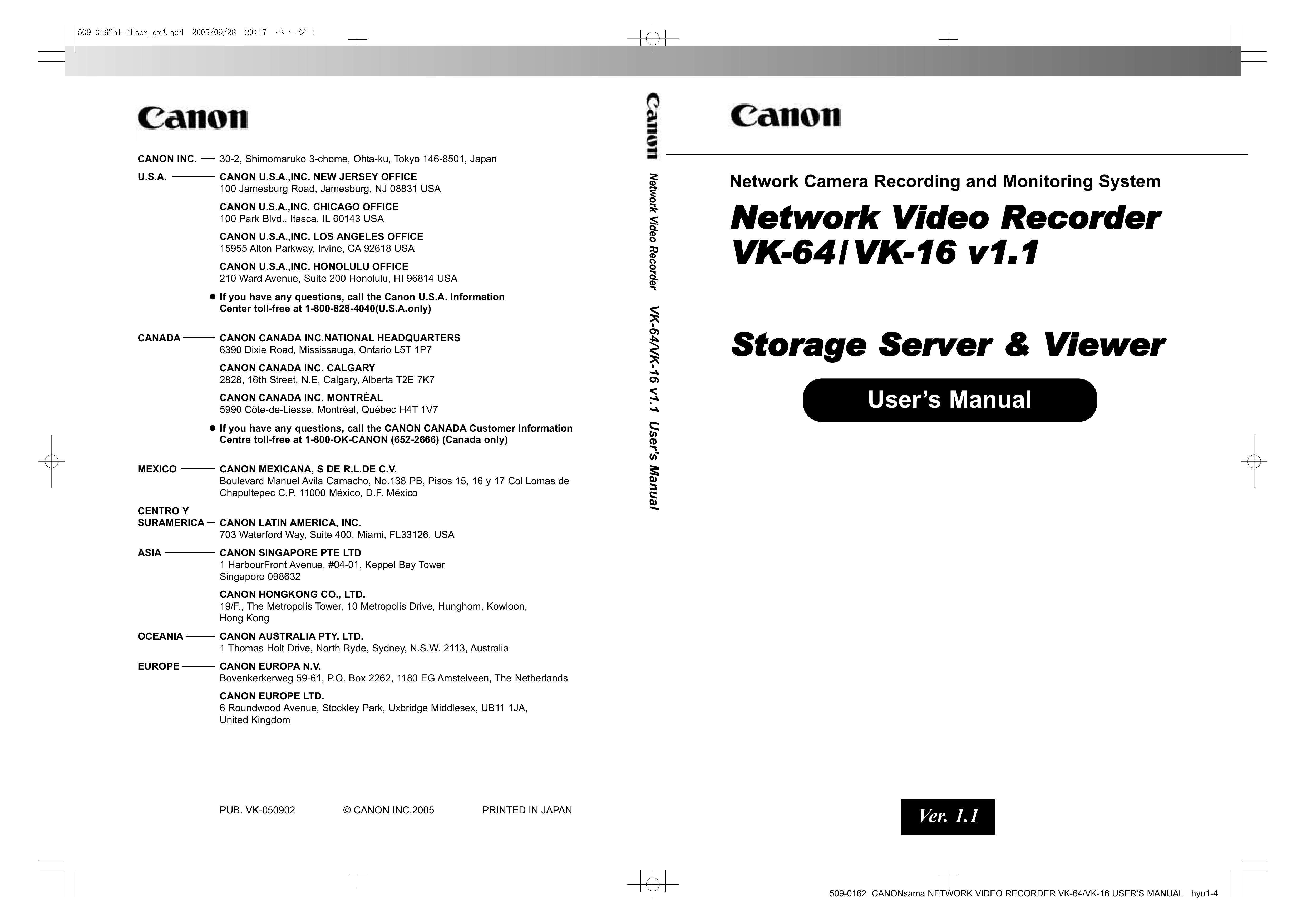 Canon VK-16 Security Camera User Manual