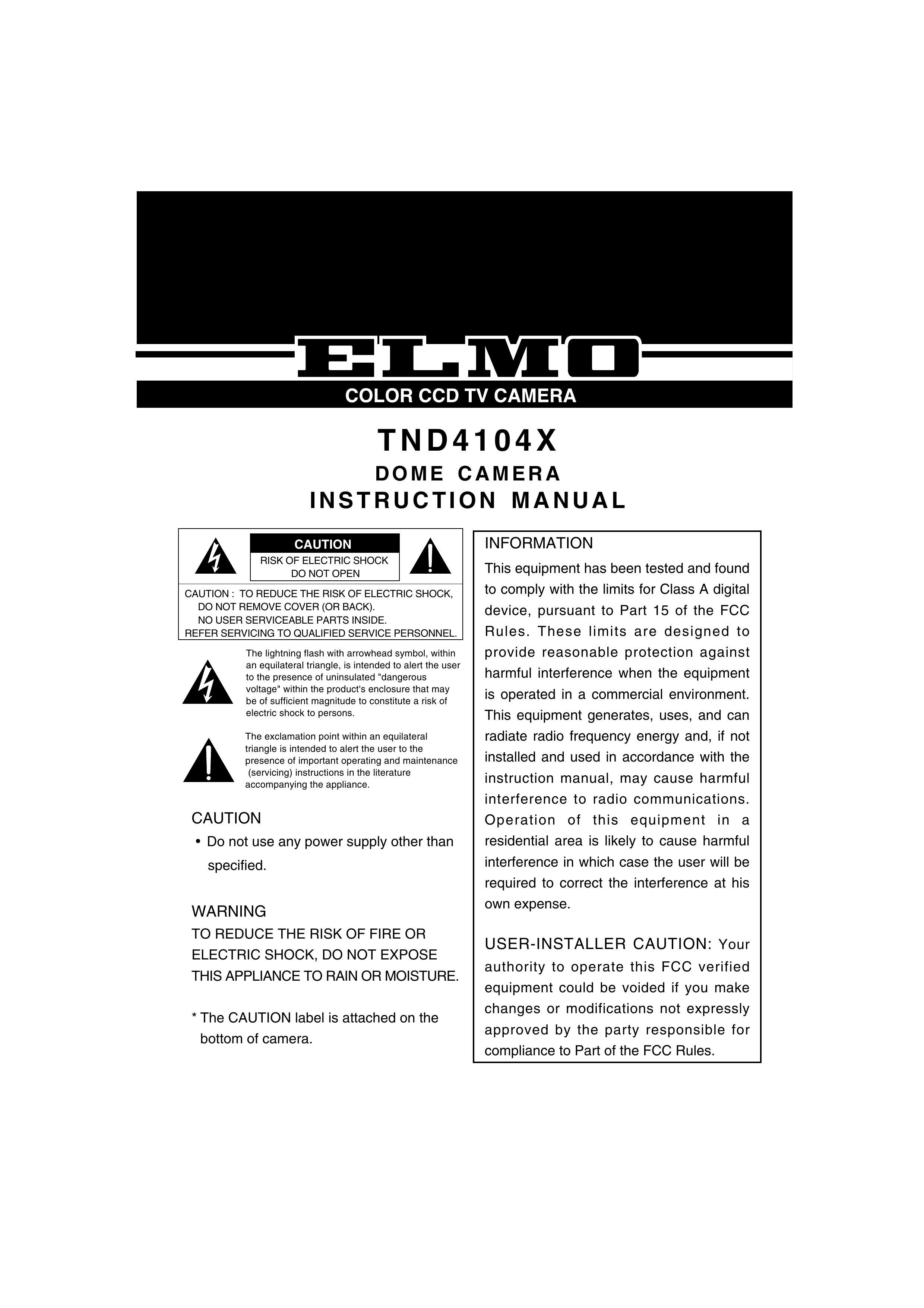 Elmo TND4104X Security Camera User Manual
