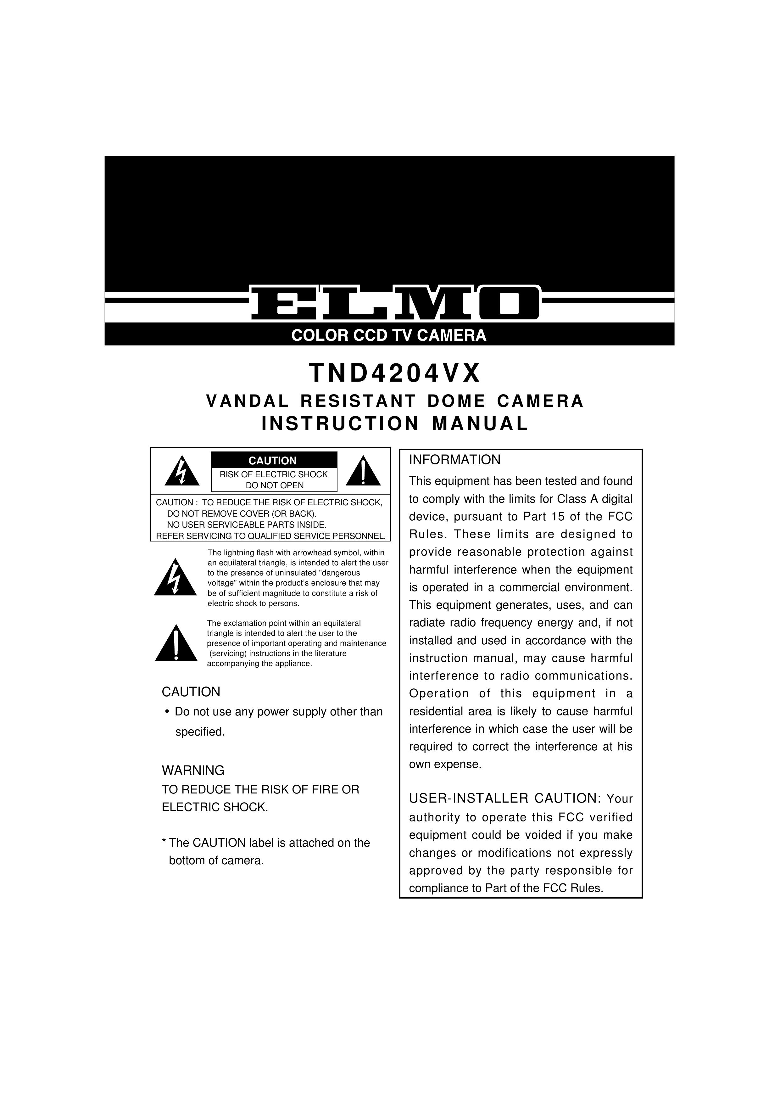 Elmo TND4204VX Security Camera User Manual