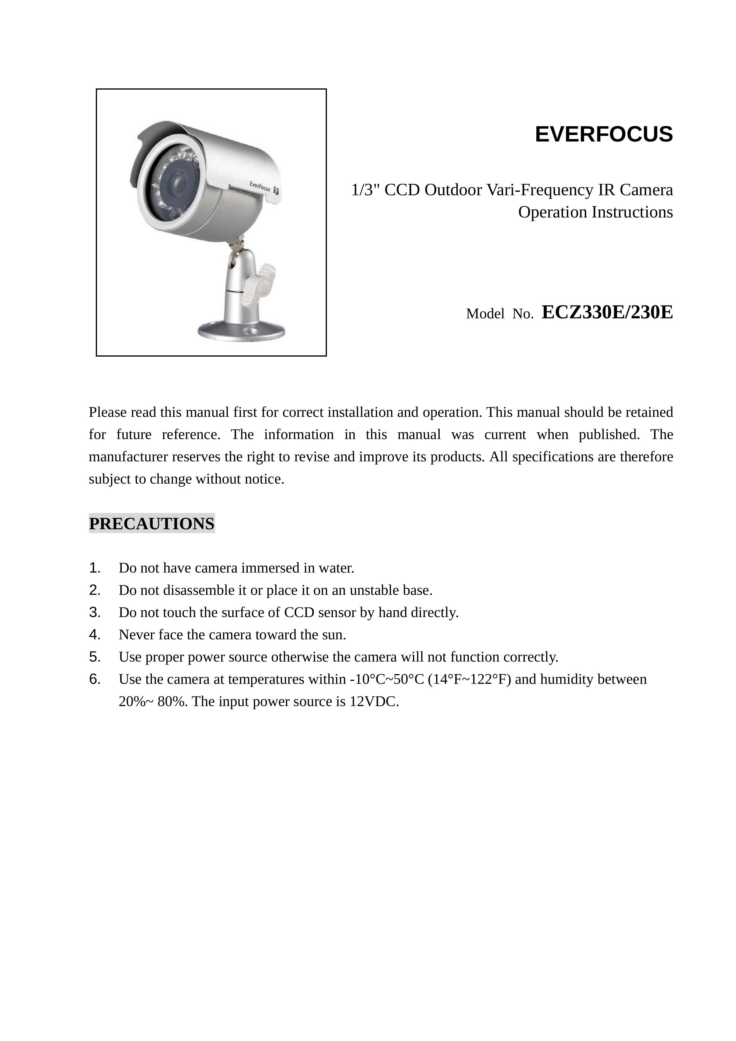 EverFocus ECZ330E Security Camera User Manual