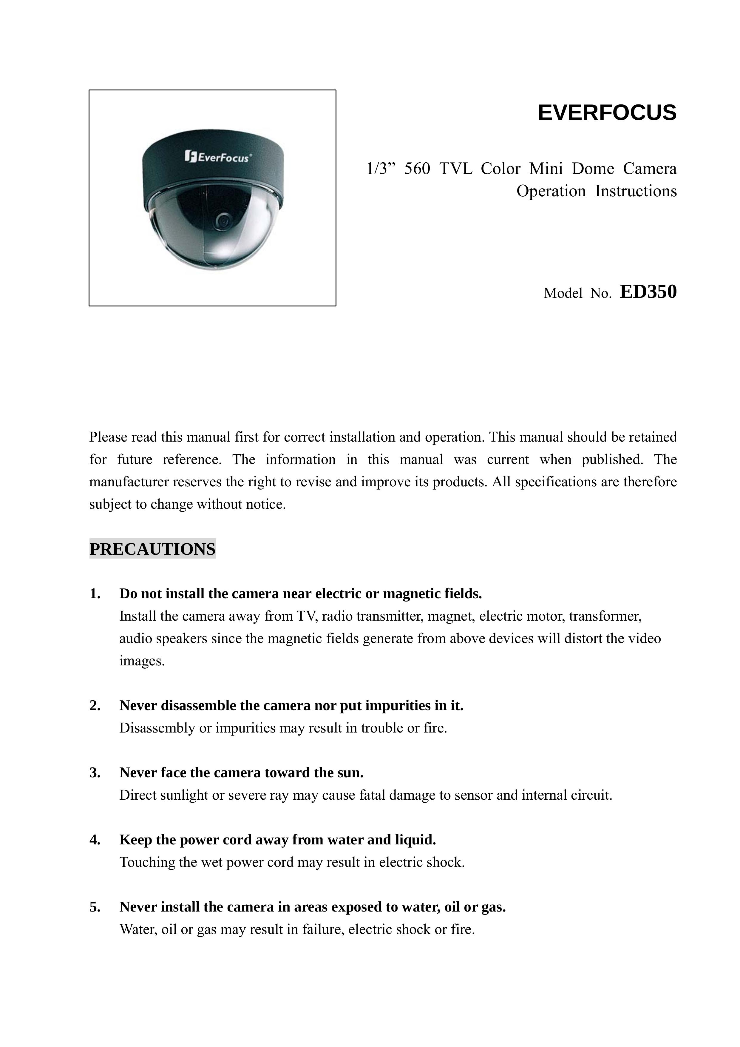 EverFocus ED350 Security Camera User Manual