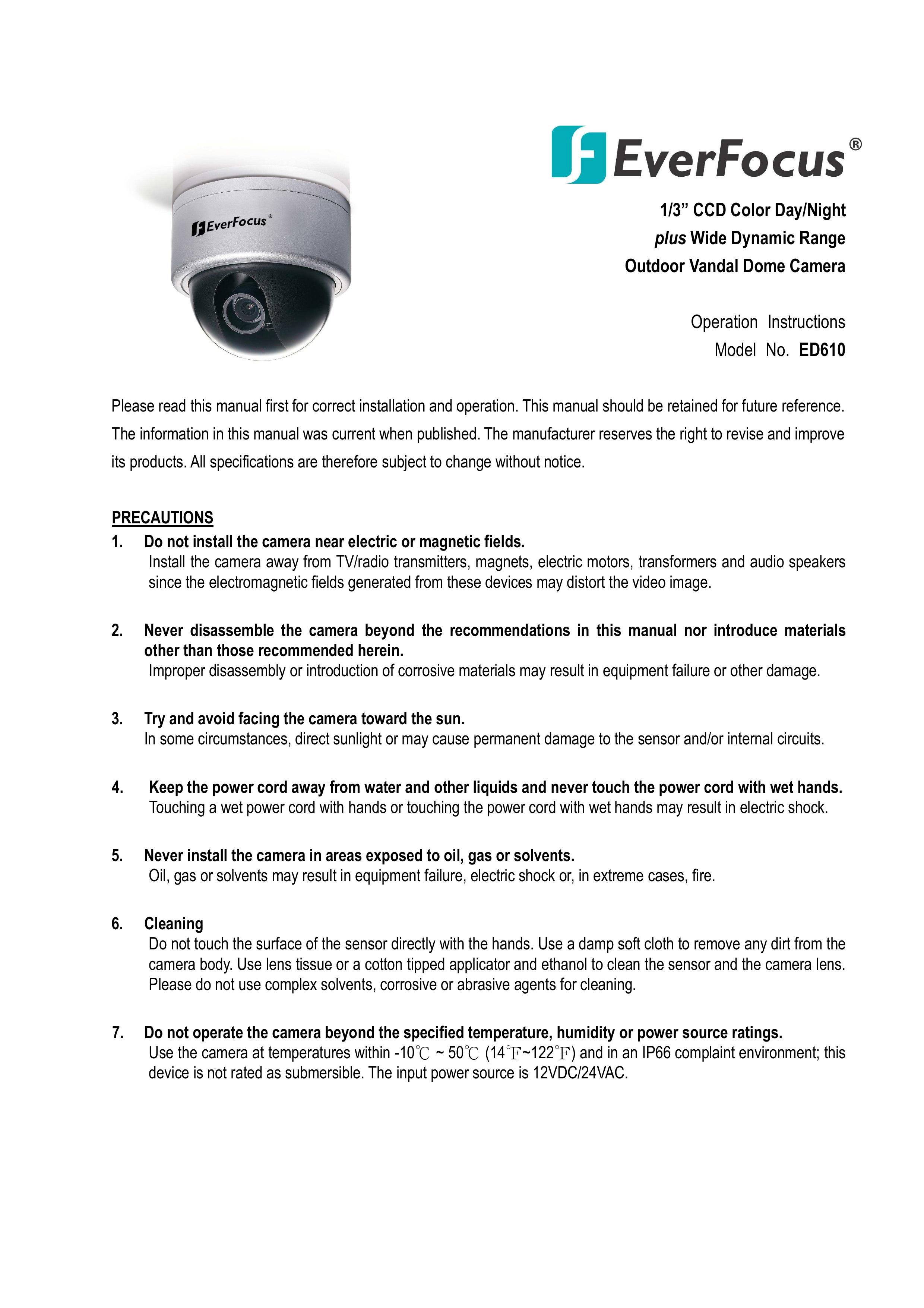 EverFocus ED610 Security Camera User Manual