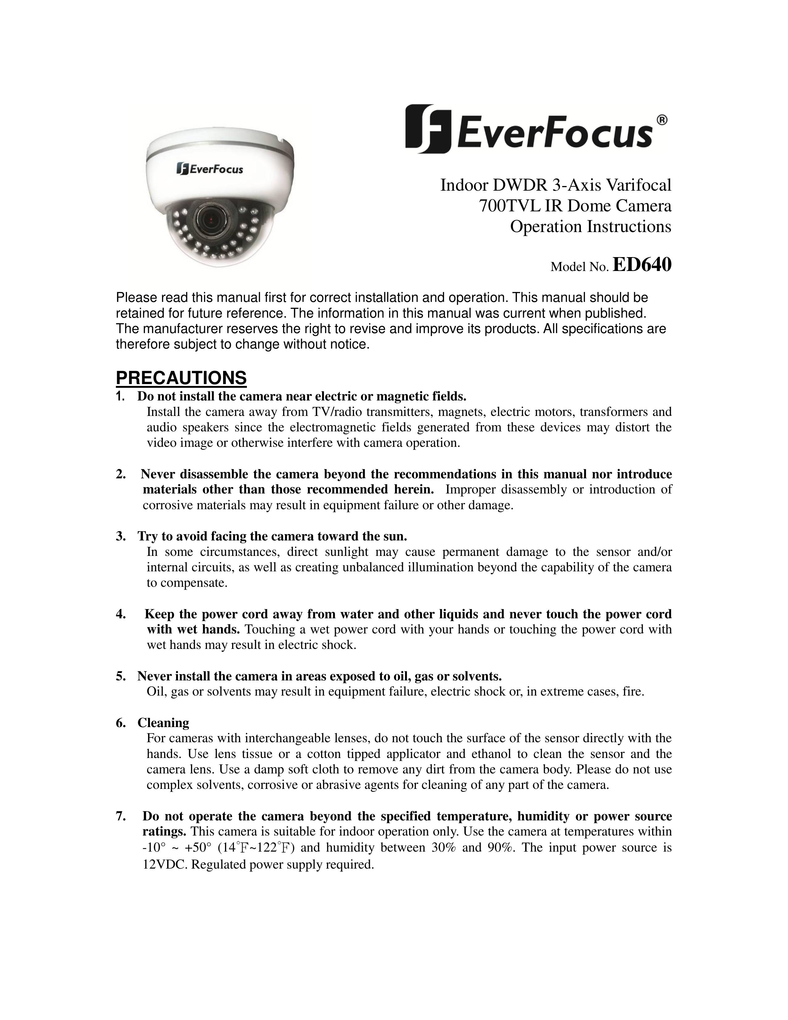 EverFocus ED640 Security Camera User Manual