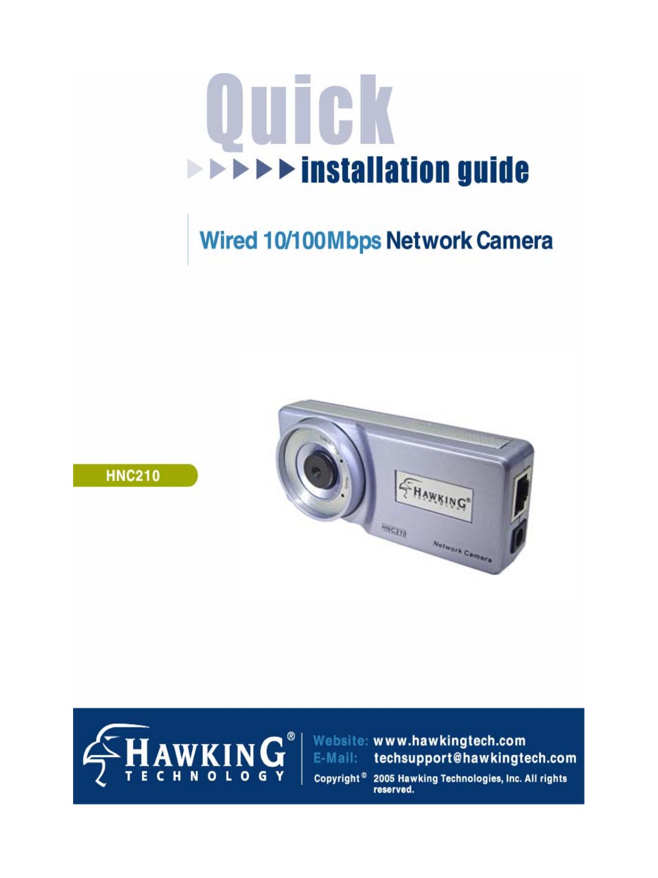 Hawking Technology HNC210 Security Camera User Manual