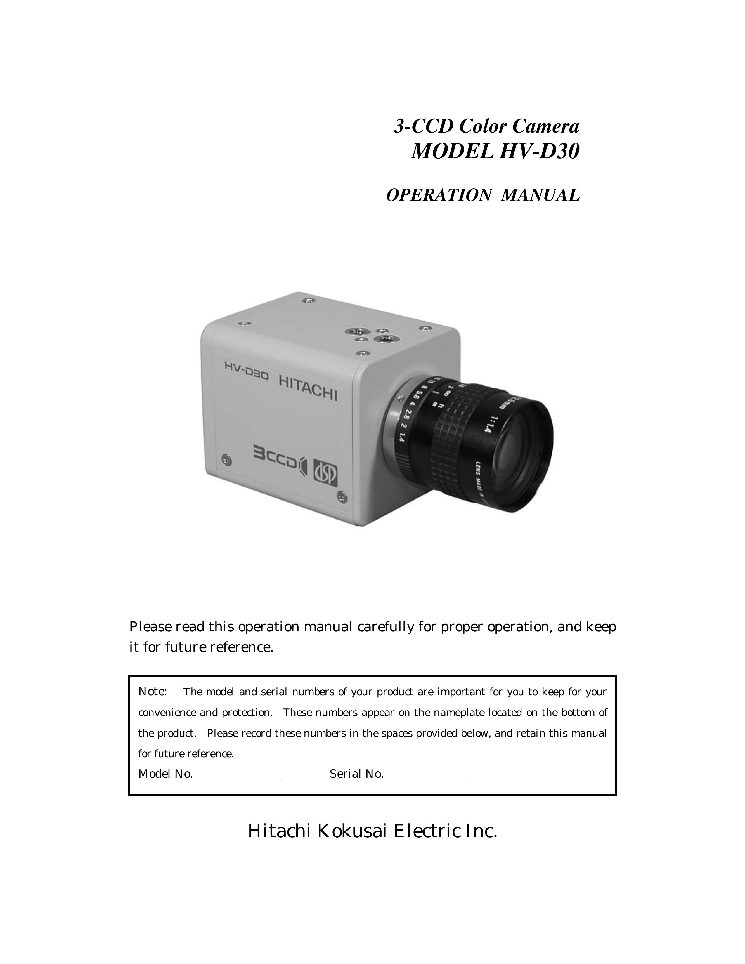 Hitachi HV-D30 Security Camera User Manual