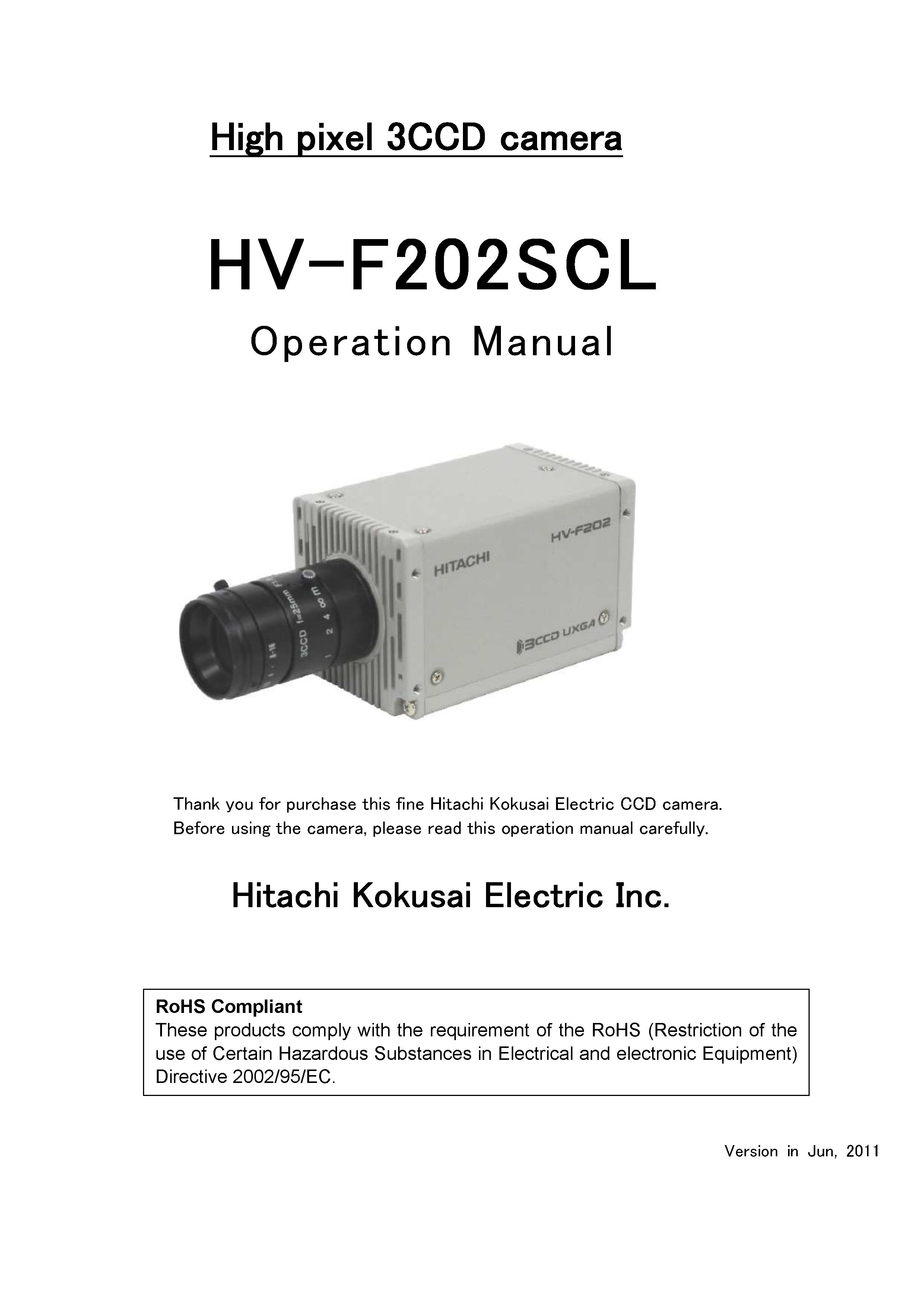 Hitachi Koki USA high pixel 3ccd camera Security Camera User Manual