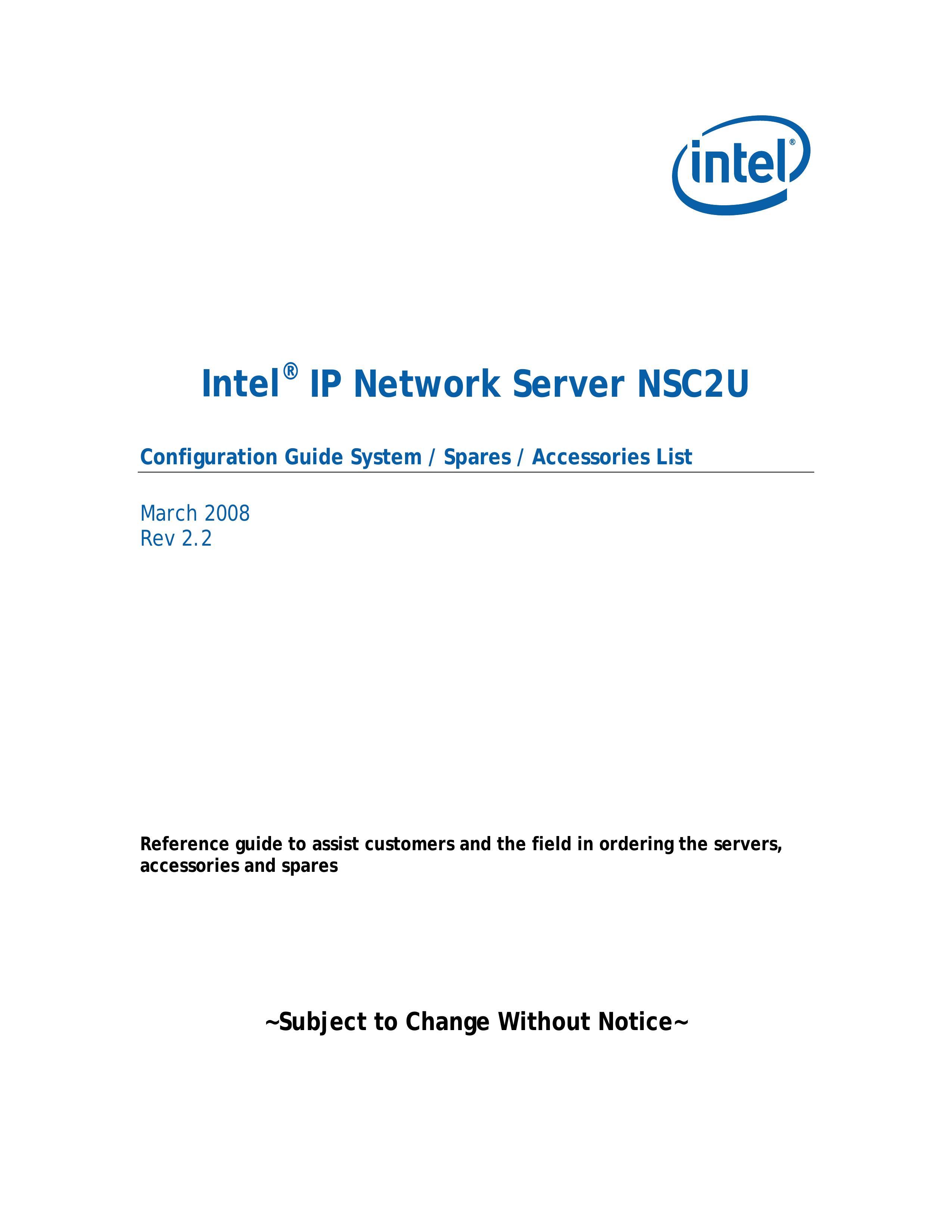 Intel NSC2U Security Camera User Manual
