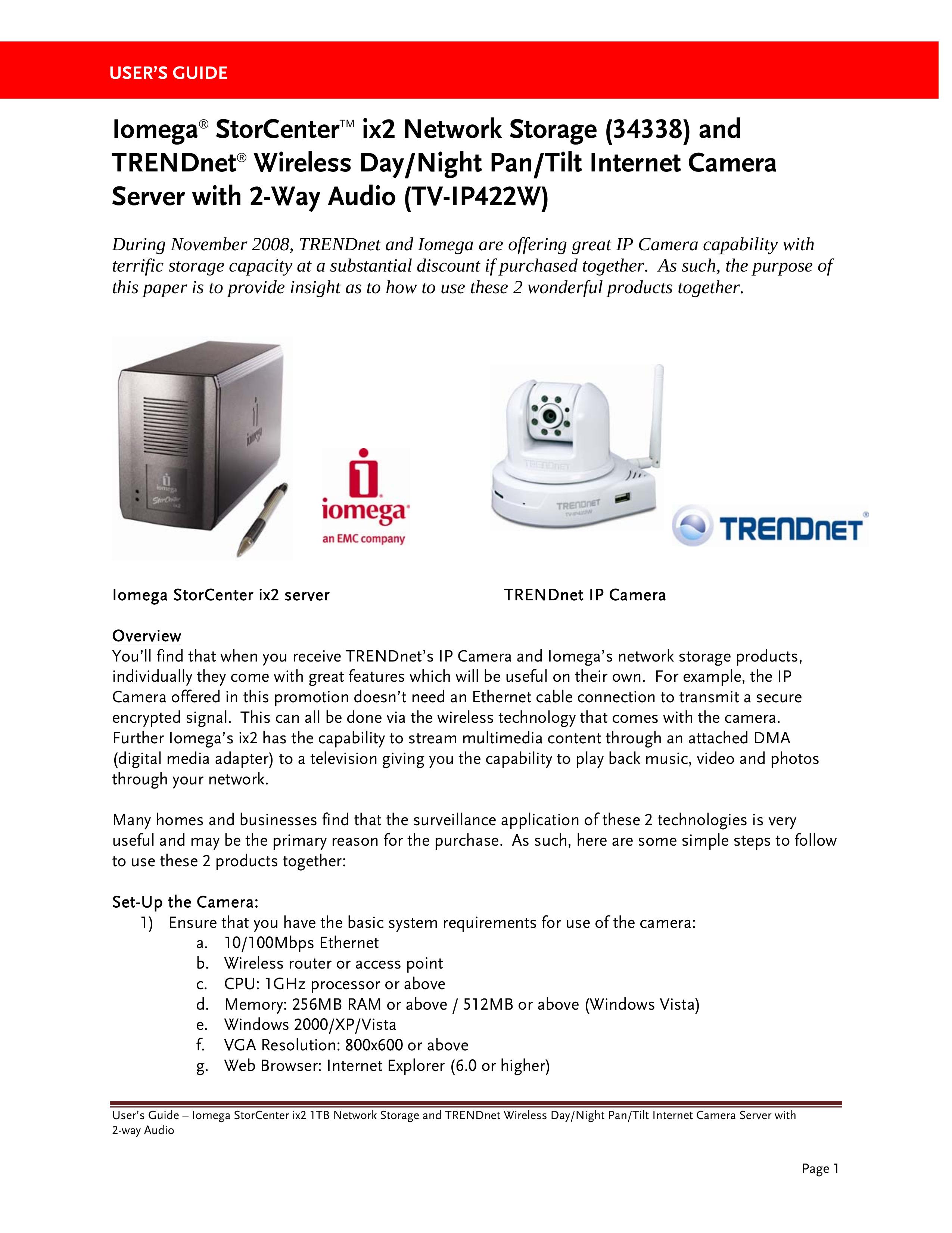 Iomega TV-IP422W Security Camera User Manual