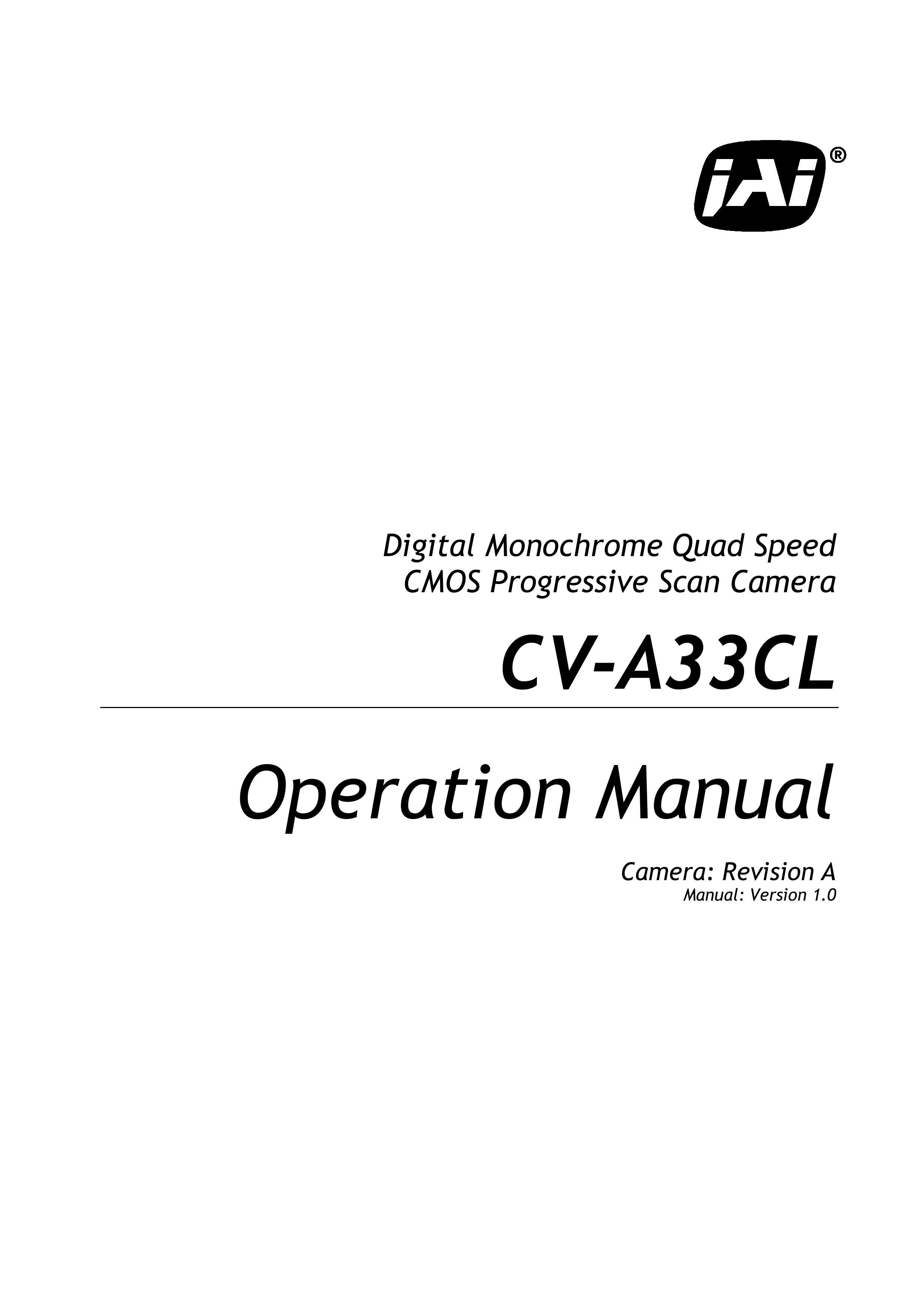 JAI CV-A33CL Security Camera User Manual