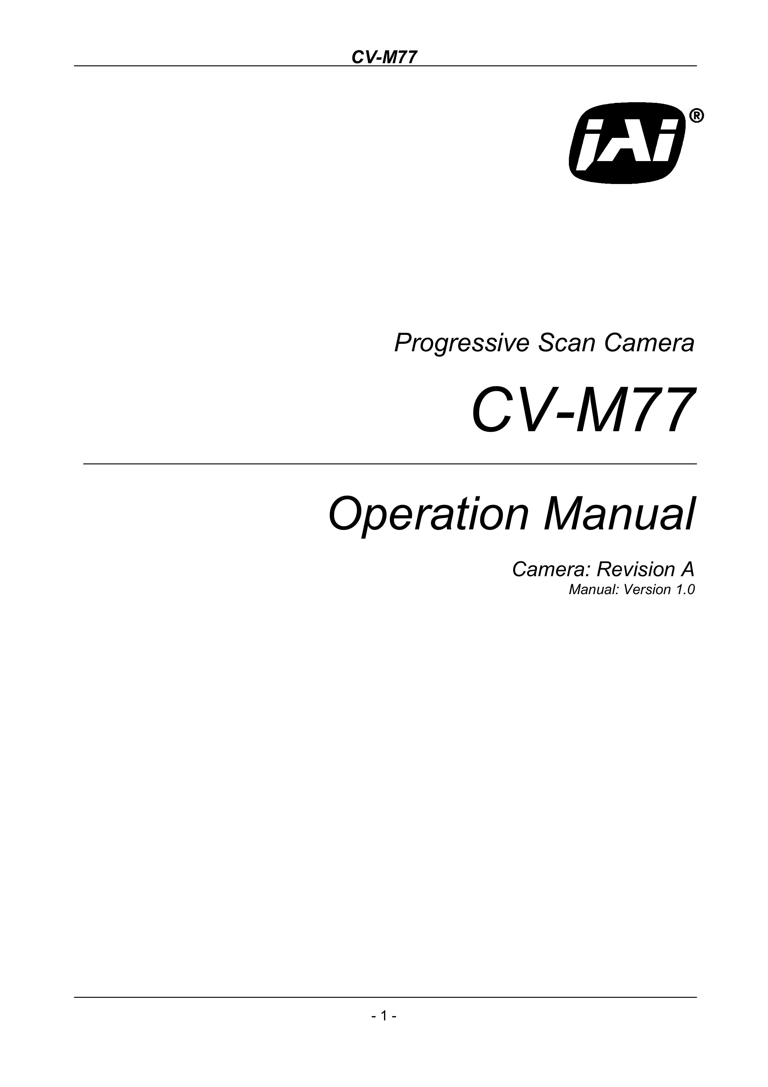 JAI CV-M77 Security Camera User Manual