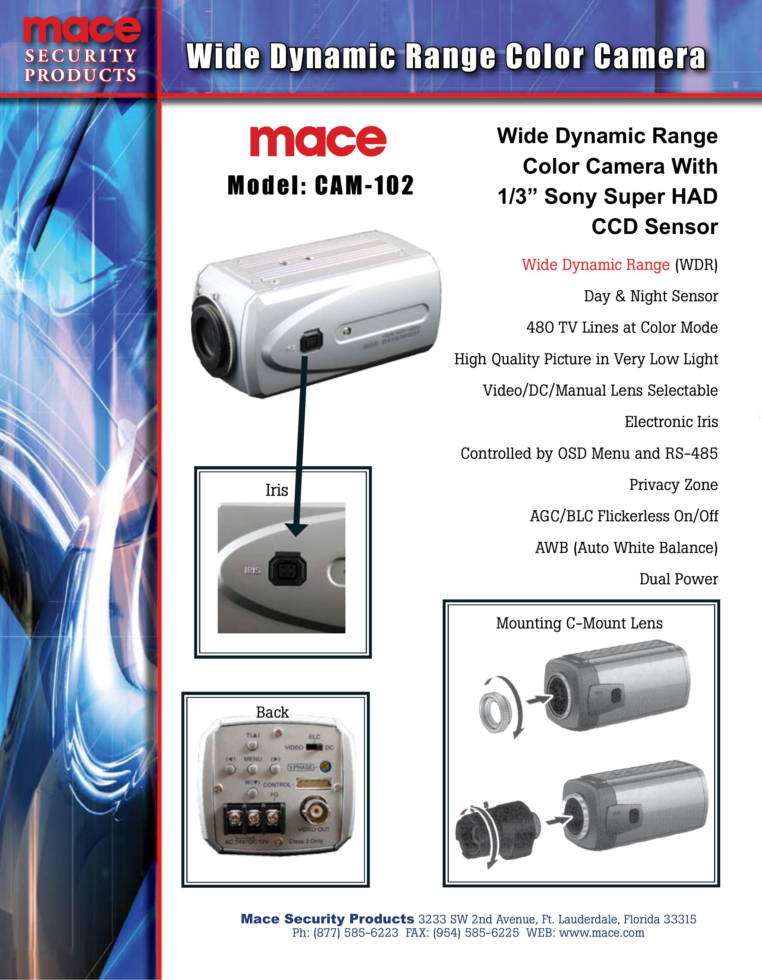 Mace CAM-102 Security Camera User Manual