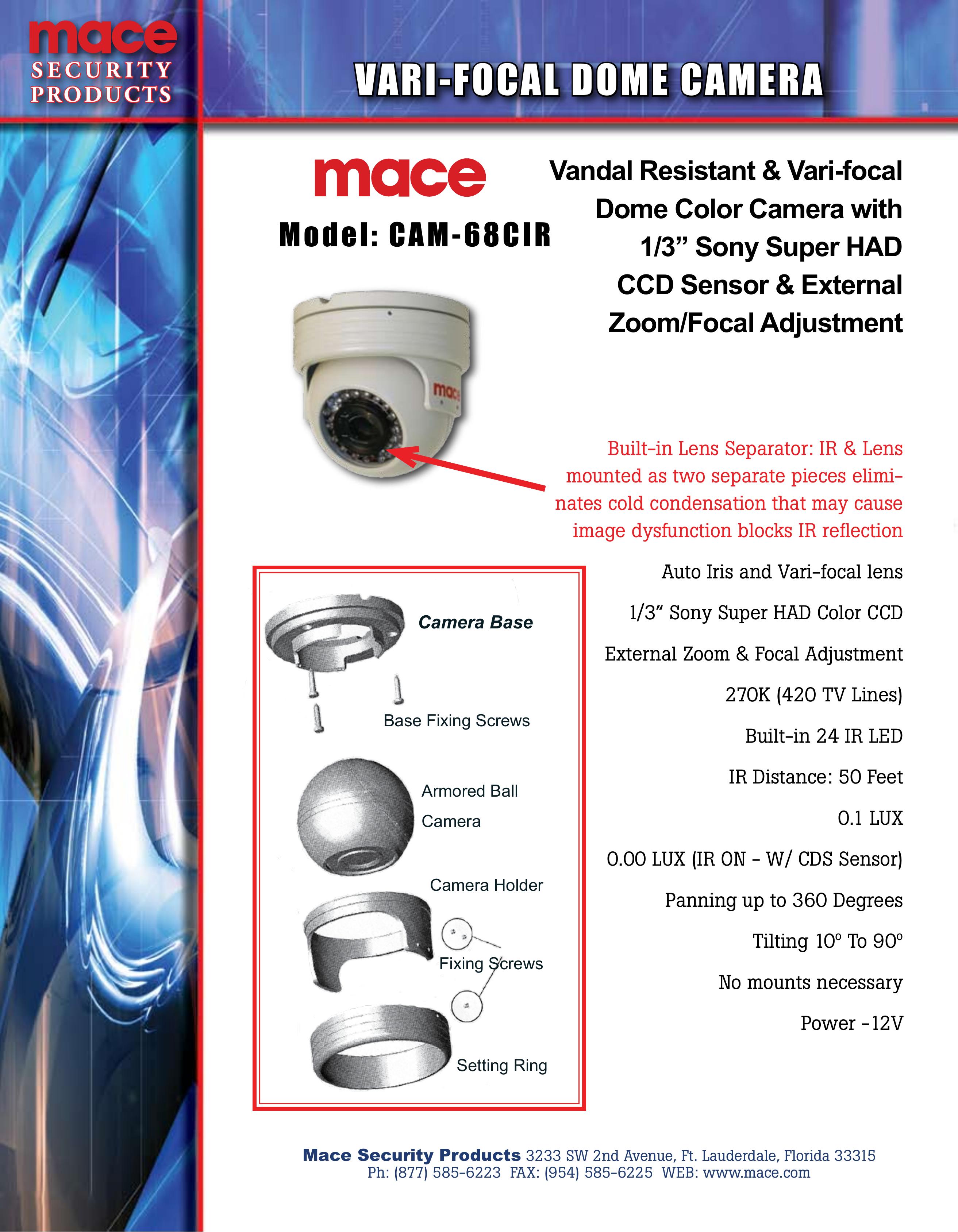 Mace CAM-68CIR Security Camera User Manual