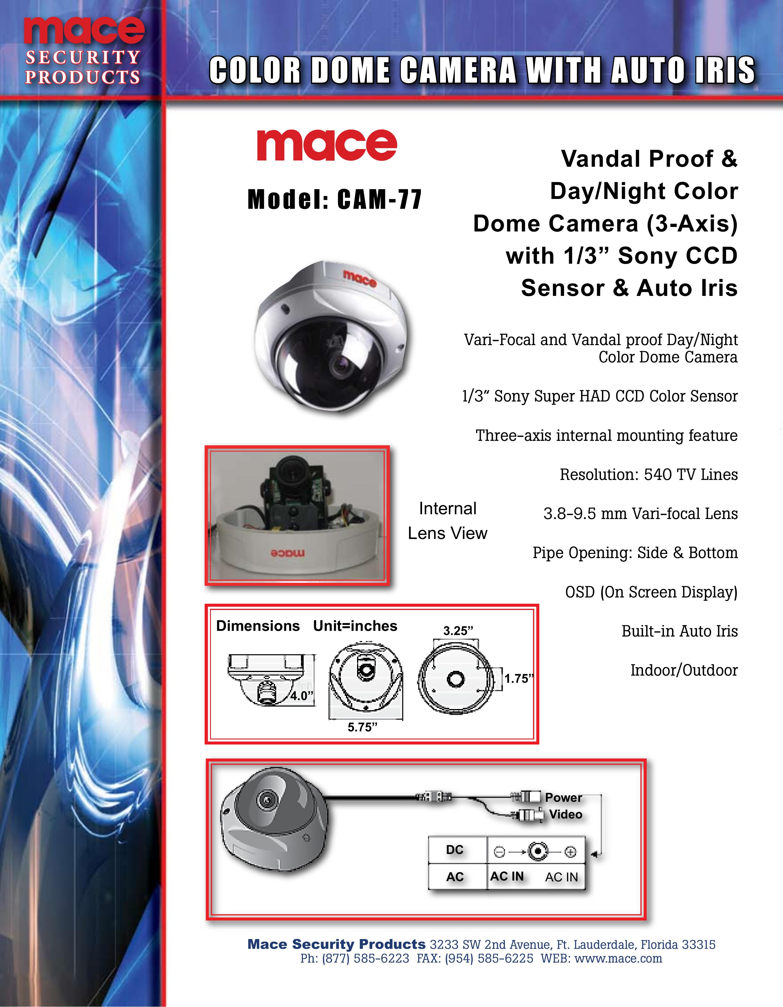 Mace CAM-77 Security Camera User Manual