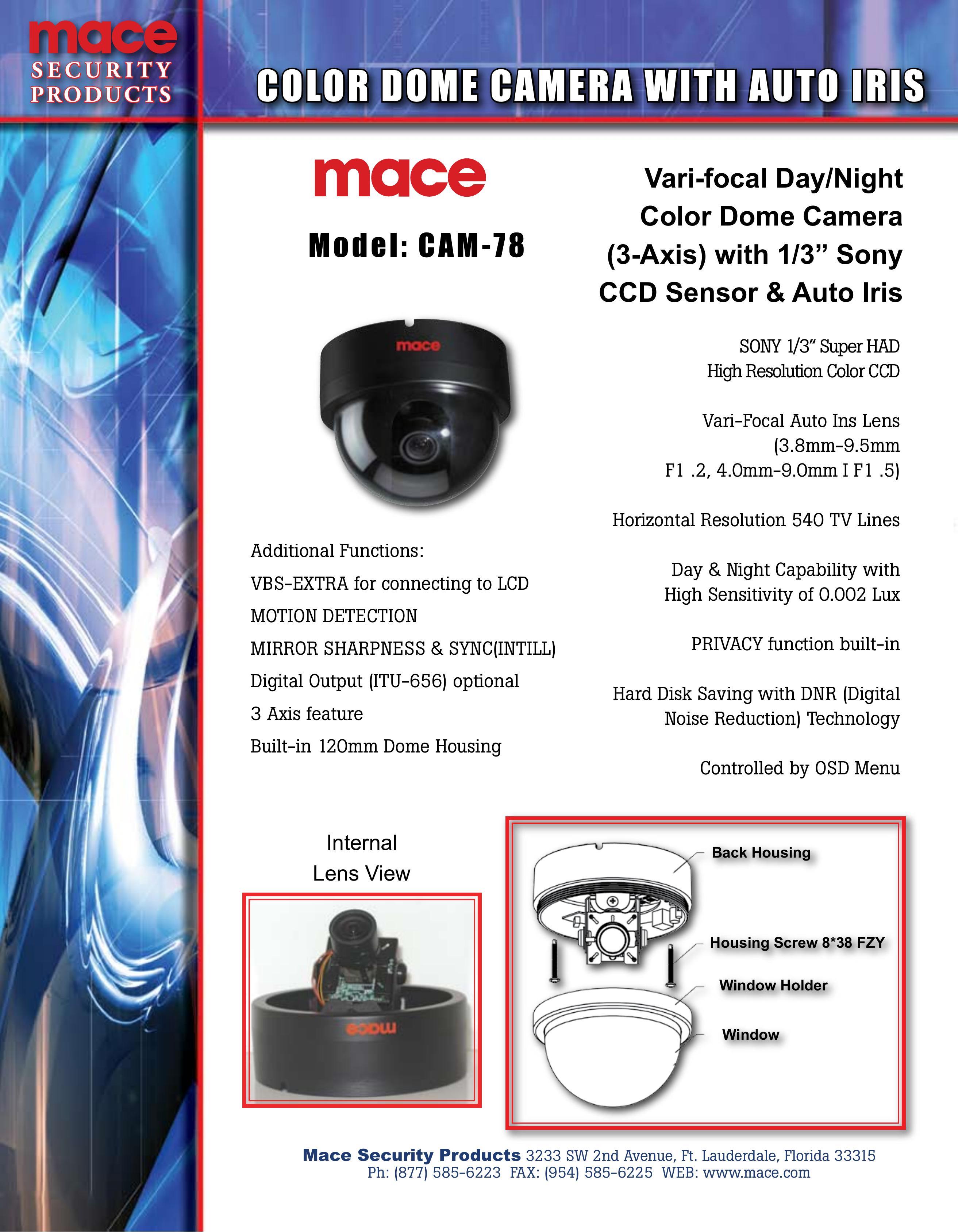 Mace CAM-78 Security Camera User Manual