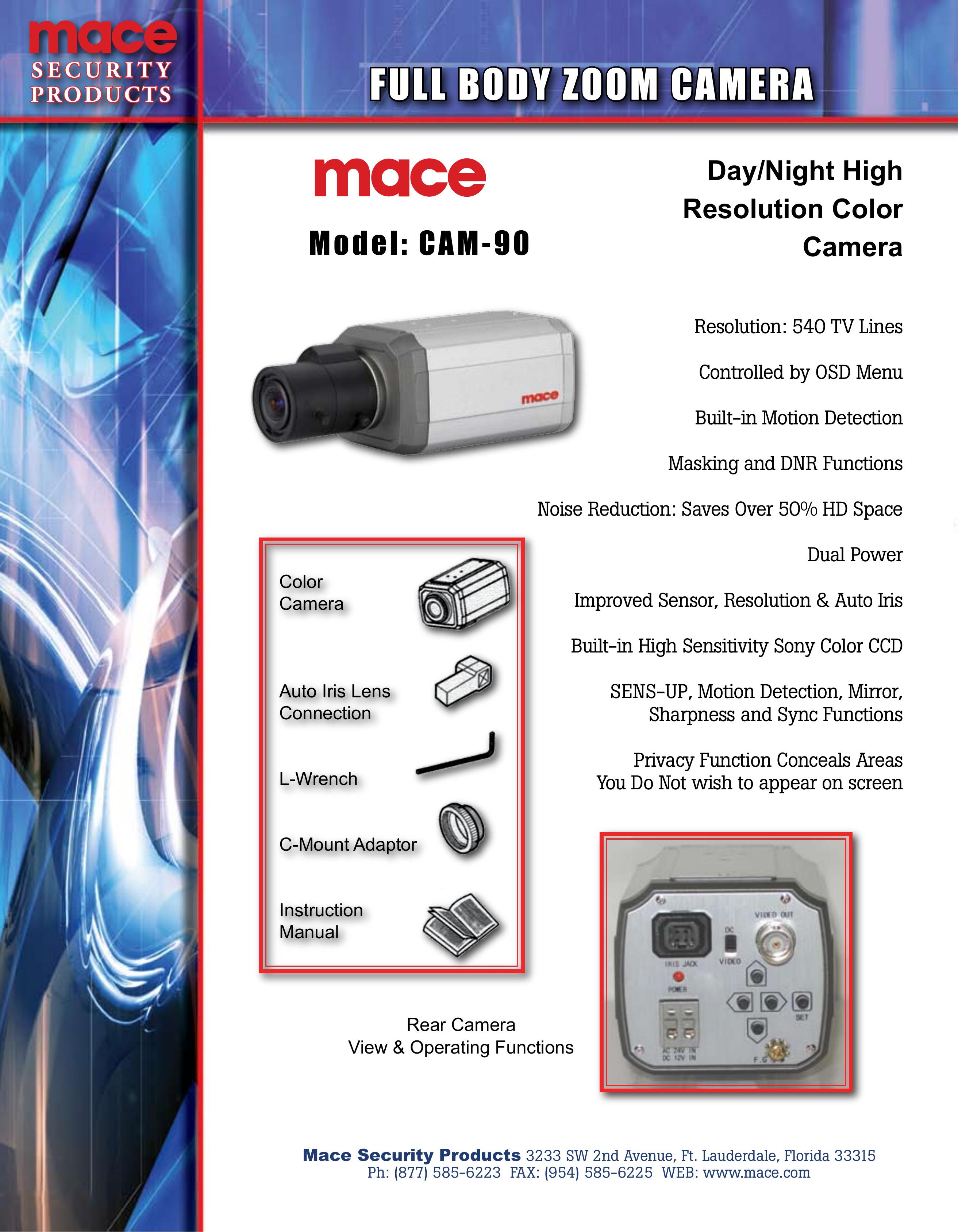 Mace CAM-90 Security Camera User Manual