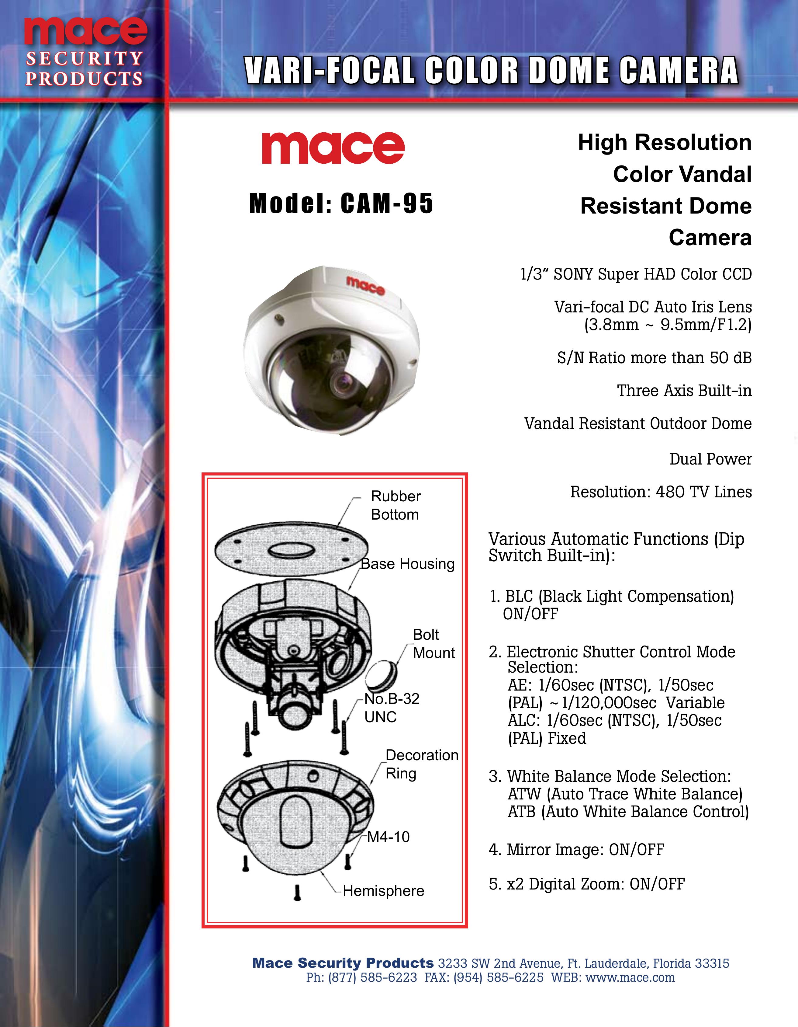 Mace CAM-95 Security Camera User Manual