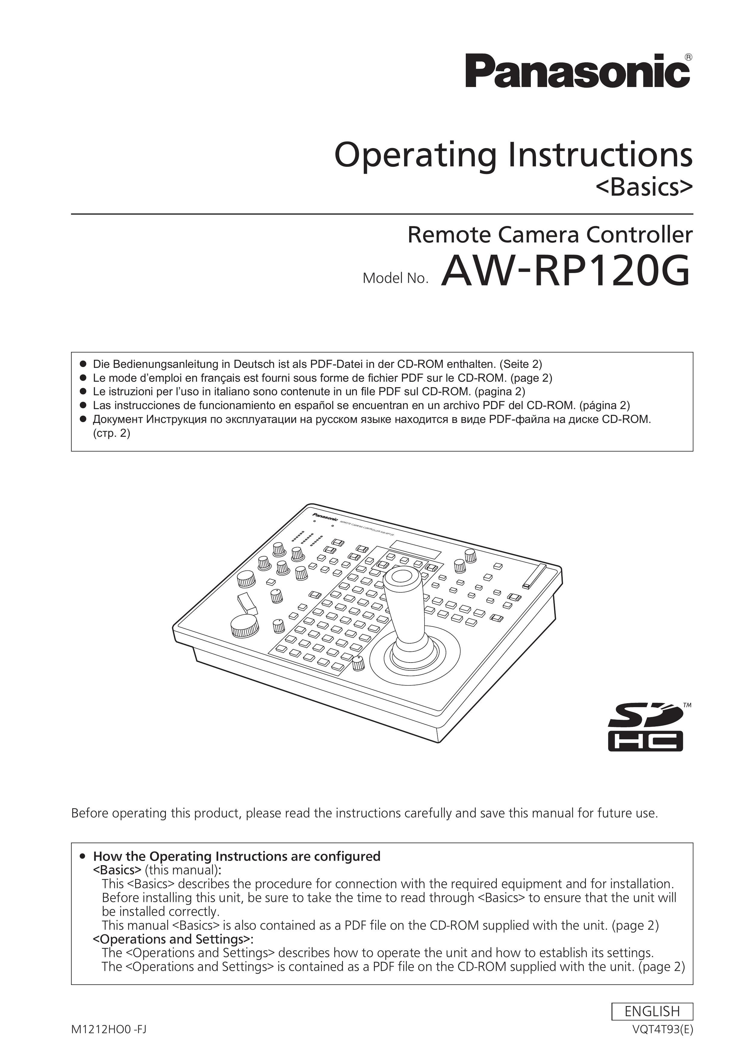 Panasonic AW-RP120G Security Camera User Manual