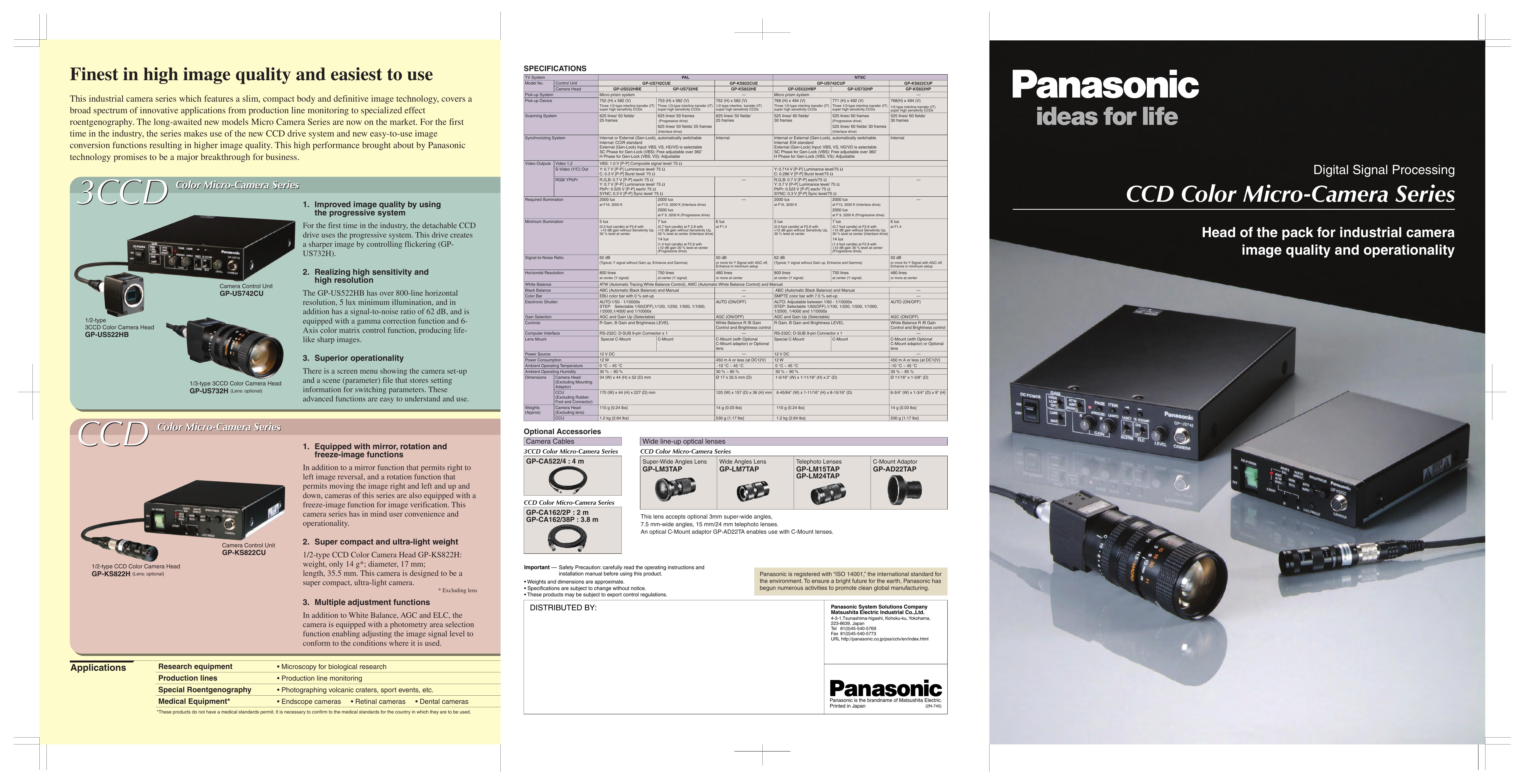 Panasonic GP-KS822CU Security Camera User Manual