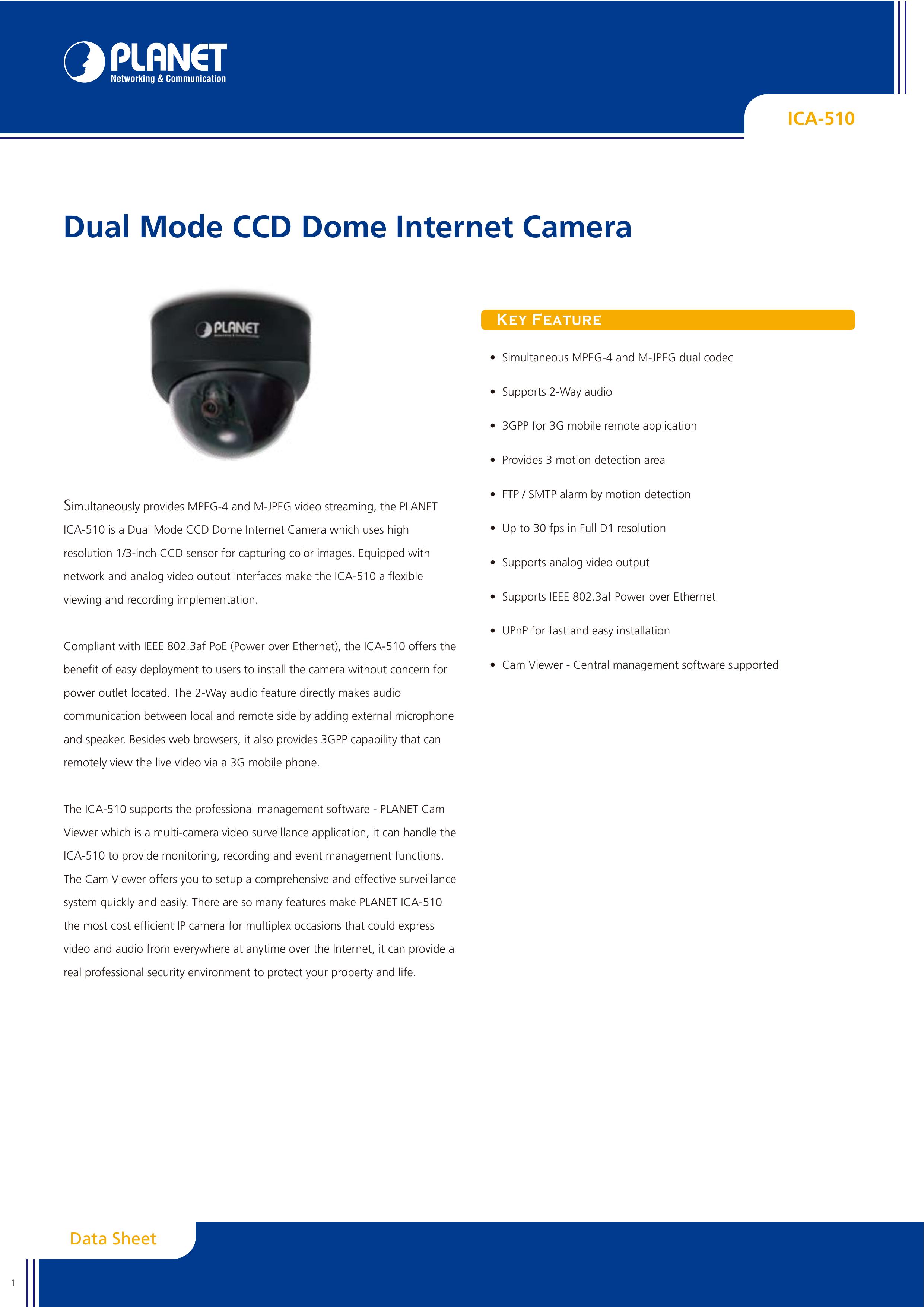 Planet Technology ICA-510 Security Camera User Manual