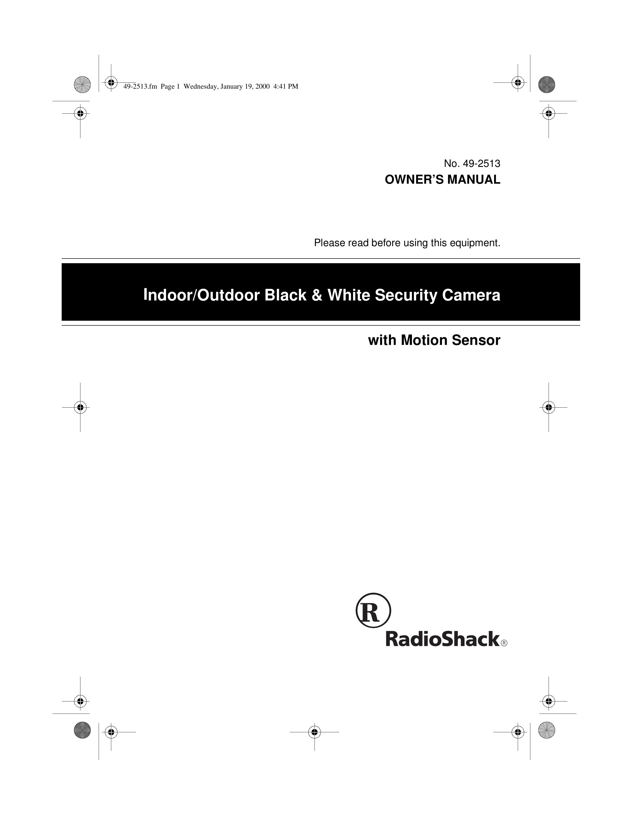 Radio Shack 49-2513 Security Camera User Manual