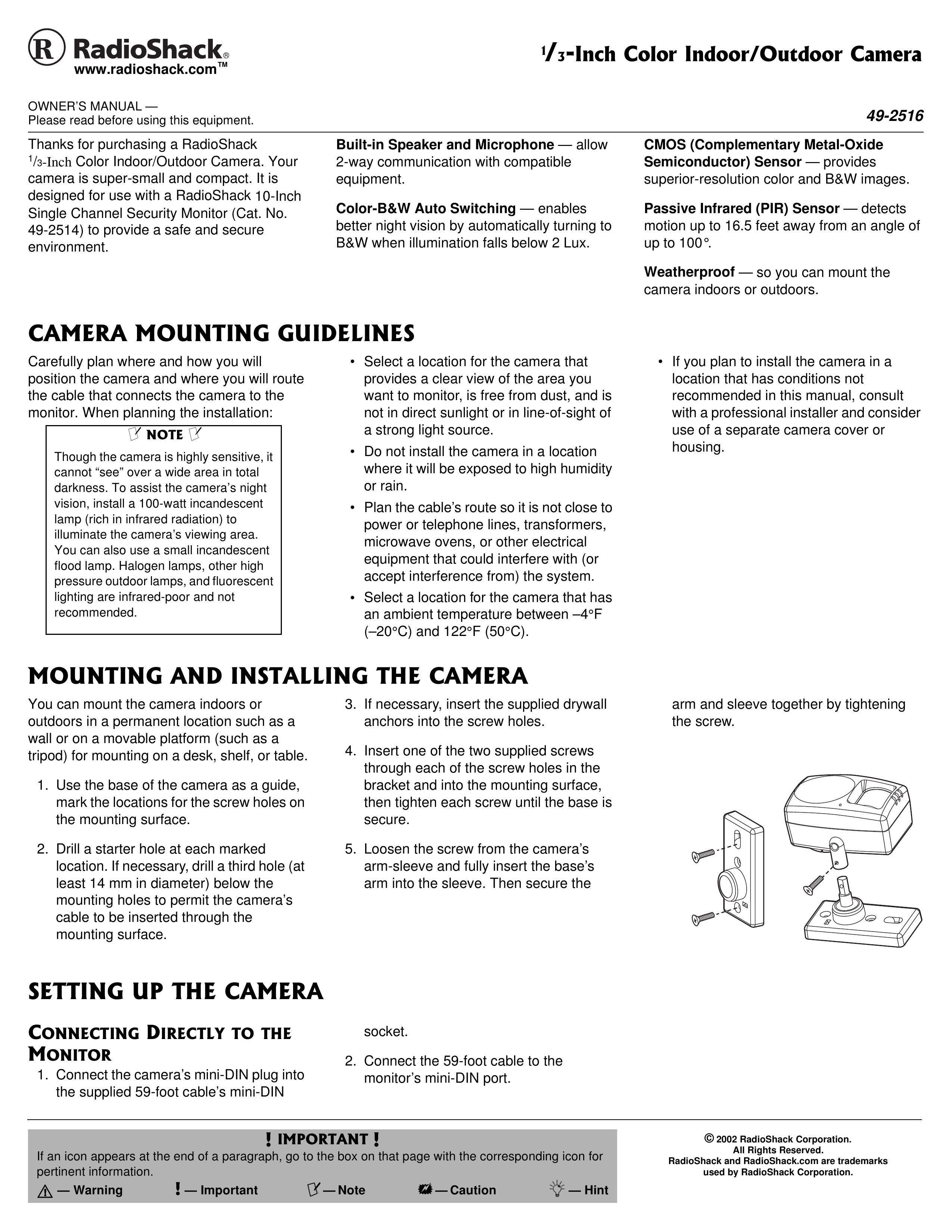 Samsung 49-2516 Security Camera User Manual