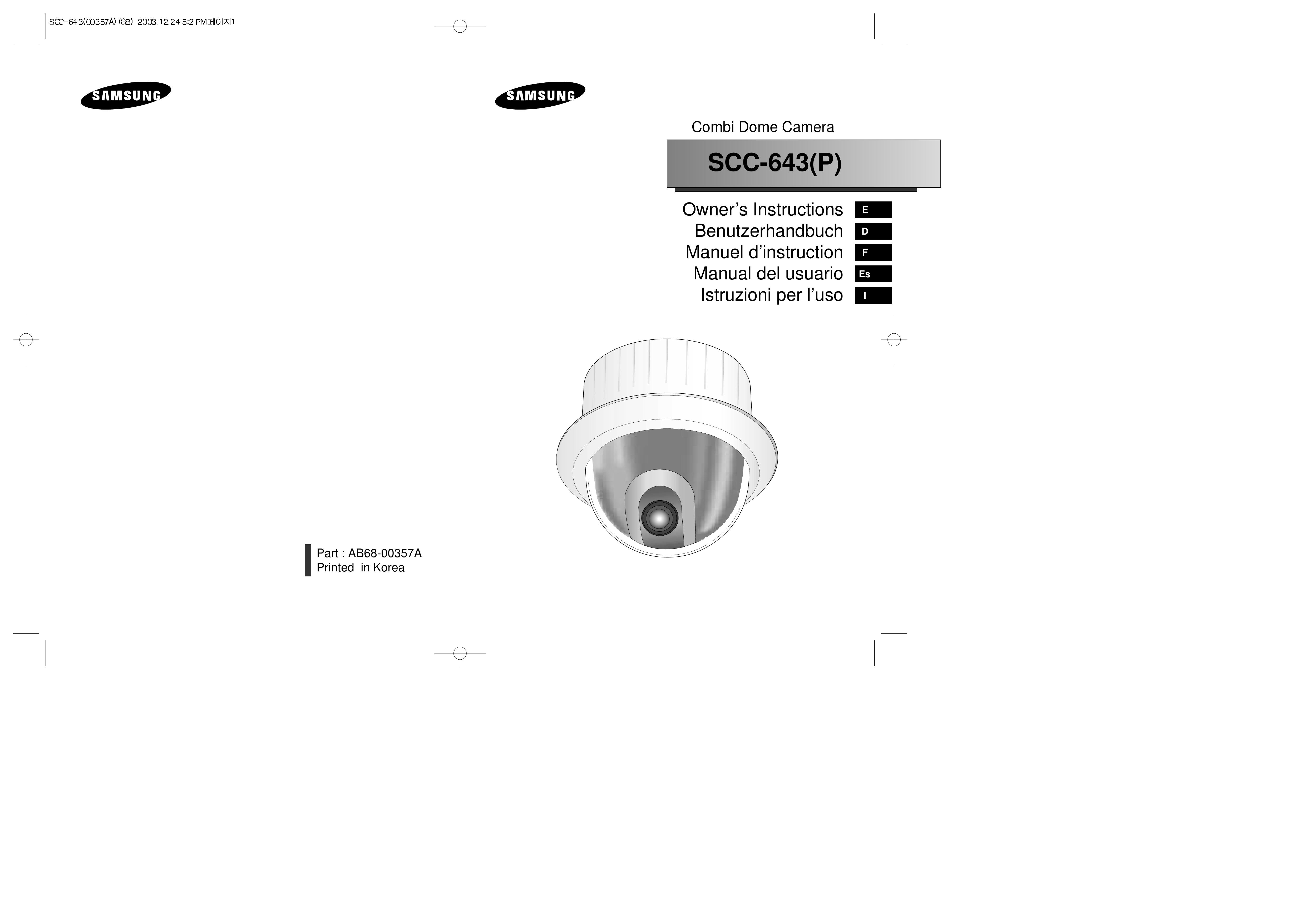 Samsung SCC-643(P) Security Camera User Manual