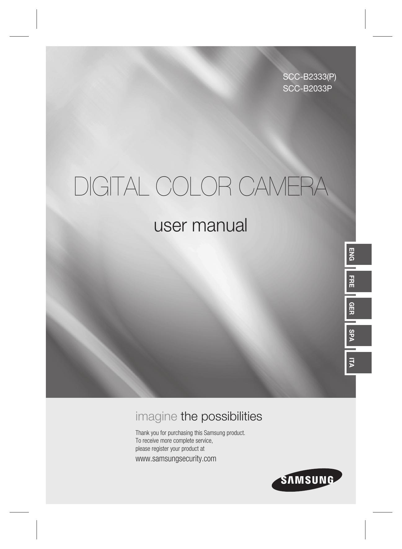 Samsung SCC-B2033P Security Camera User Manual