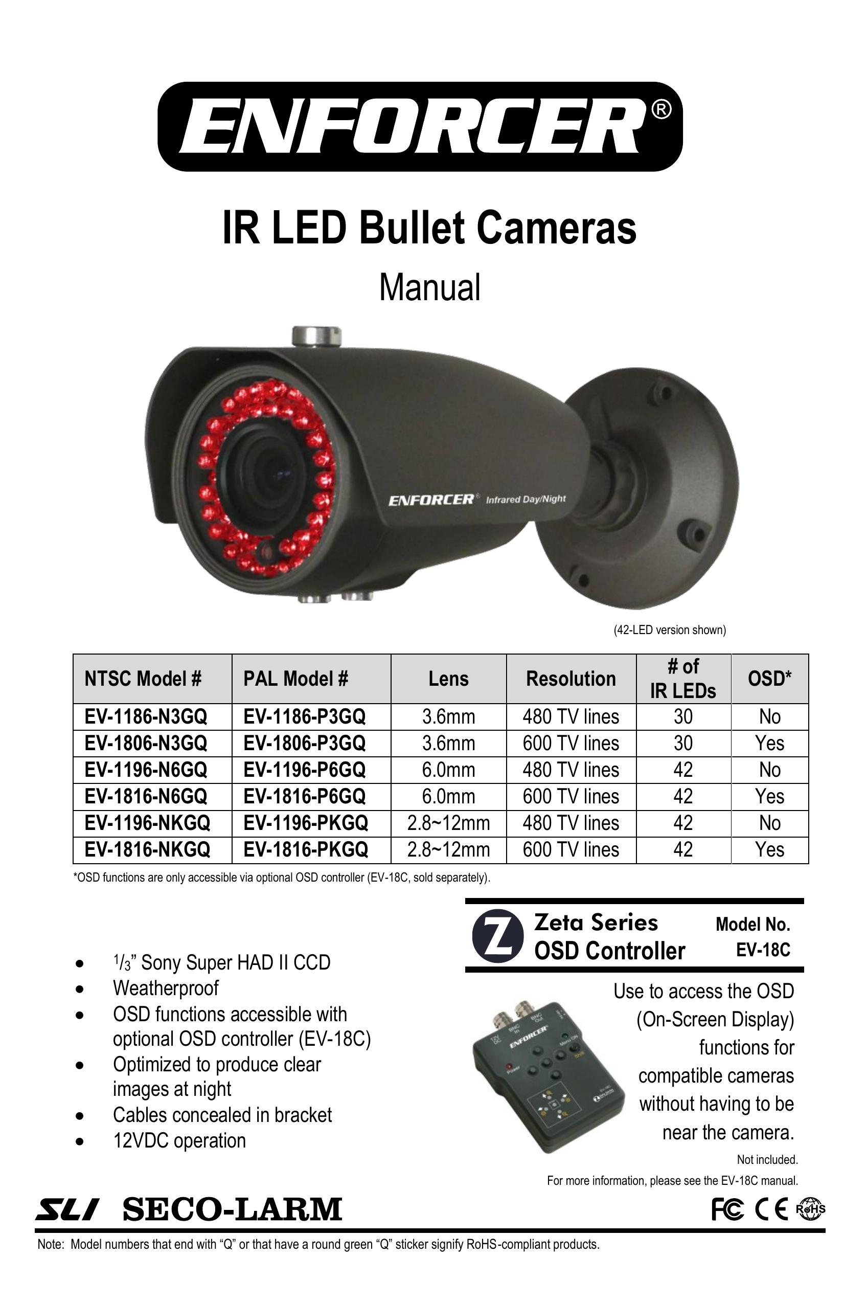 SECO-LARM USA EV-1186-P3GQ Security Camera User Manual