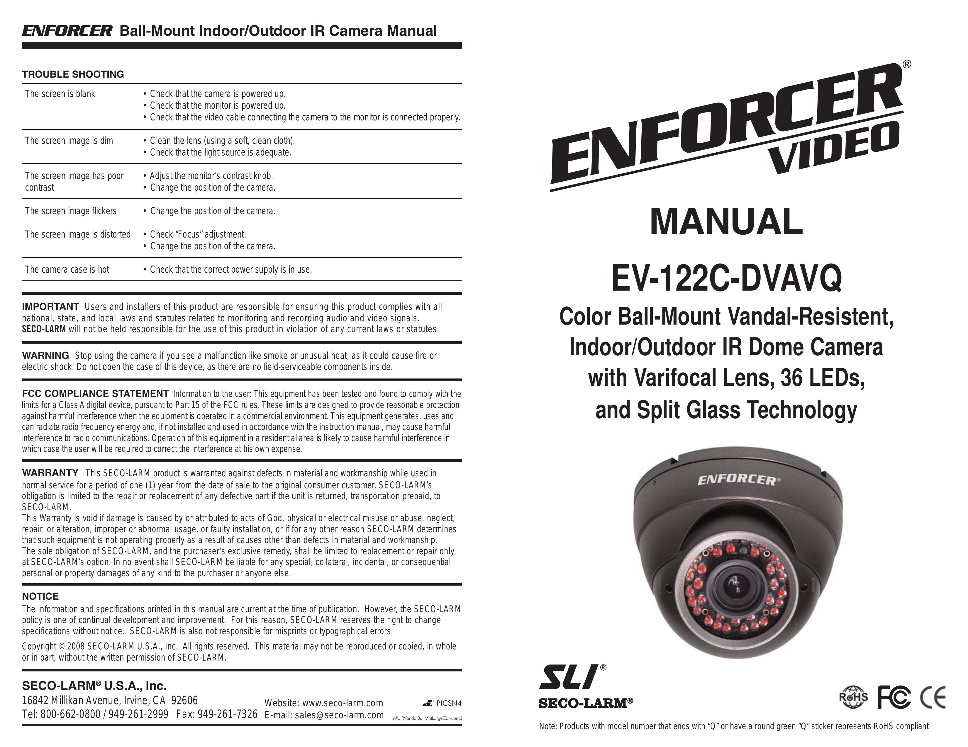 SECO-LARM USA EV-122C-DVAVQ Security Camera User Manual